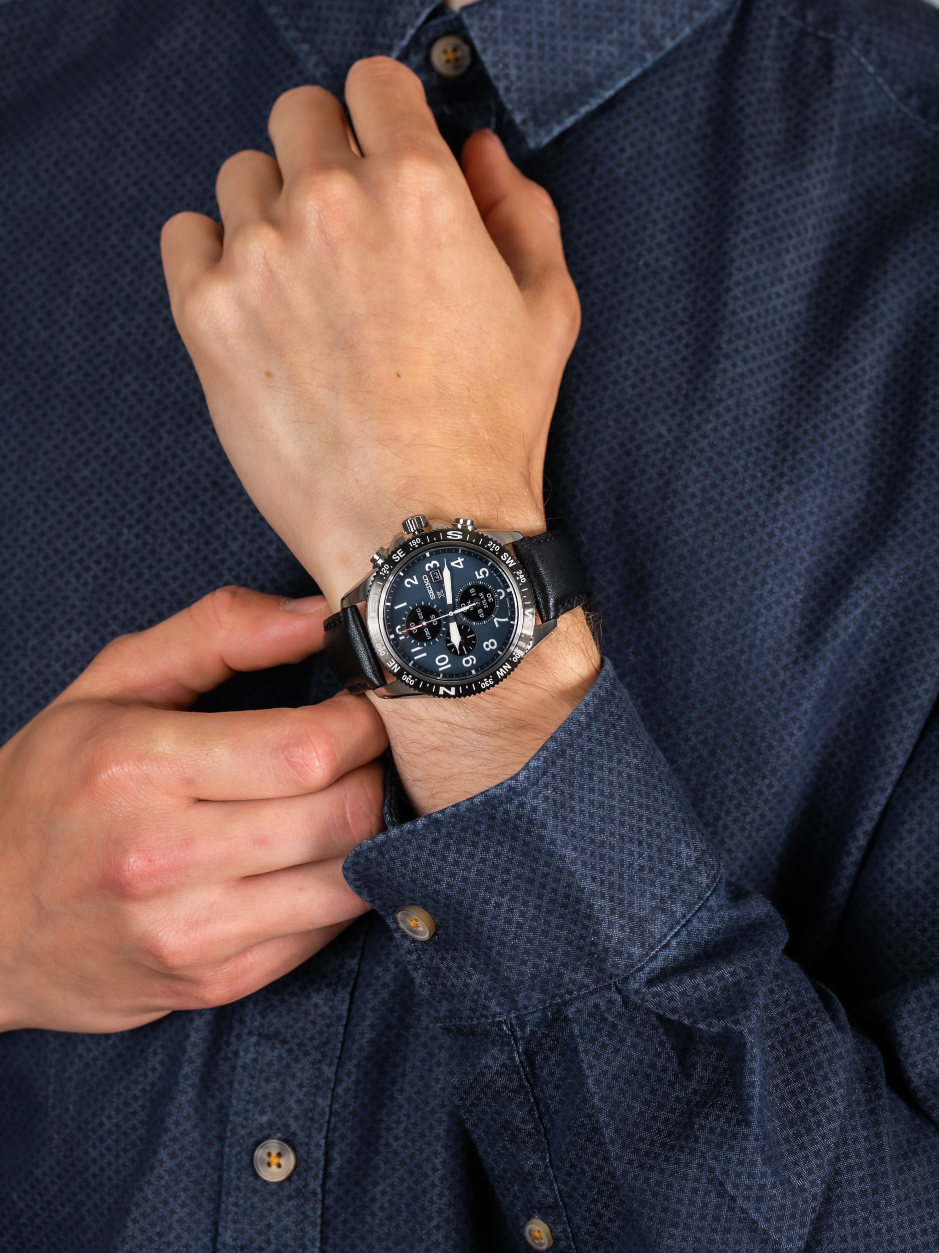 zegarek Seiko SSC737P1 Prospex Chronograph Solar męski z chronograf Prospex - miniatura 3