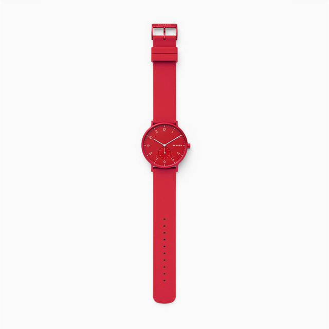 zegarek Skagen SKW6512 kwarcowy męski Aaren Aaren Kulor Red Silicone - miniatura 6
