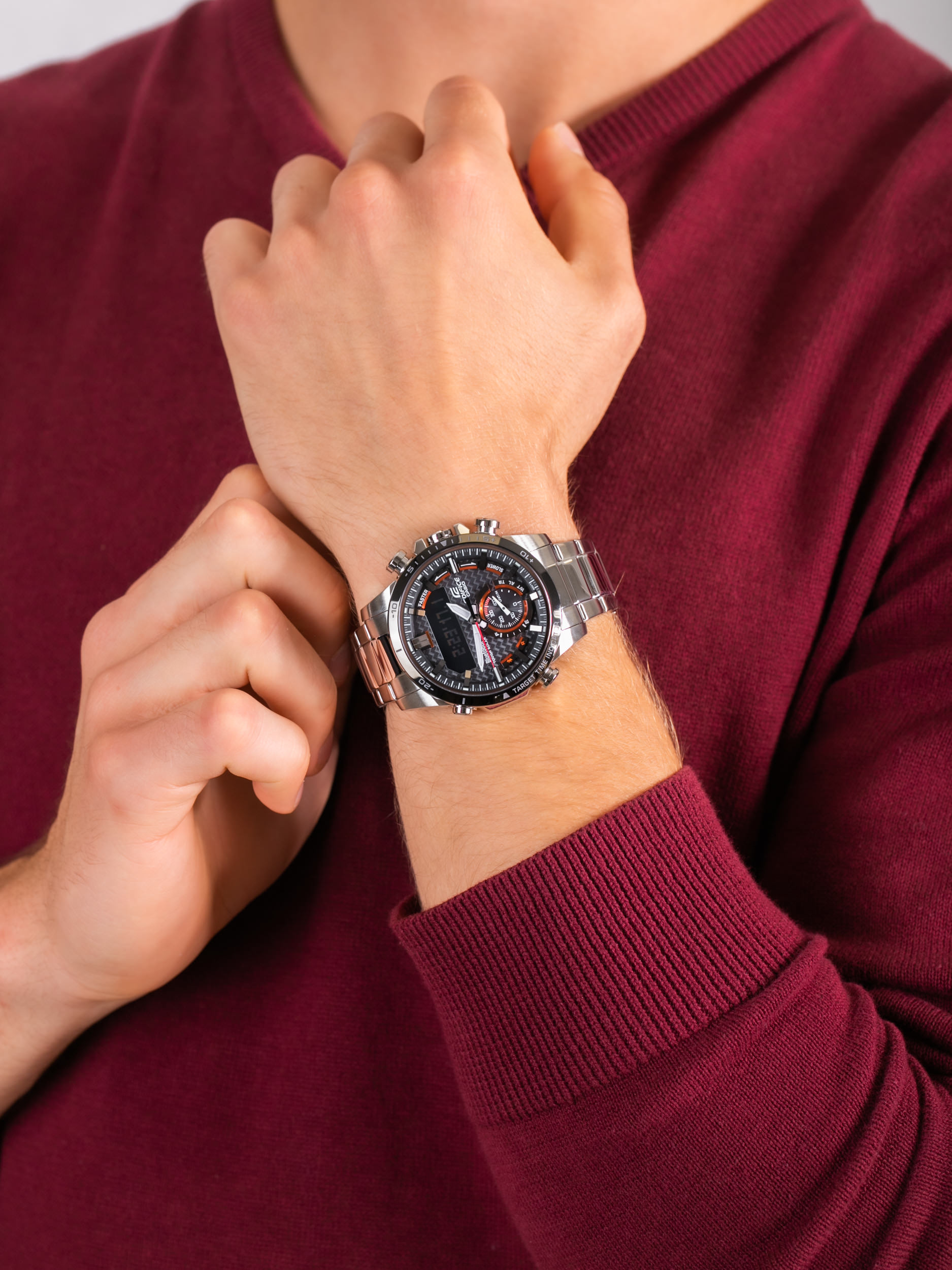 Edifice ECB-800DB-1AEF męski zegarek EDIFICE Premium bransoleta