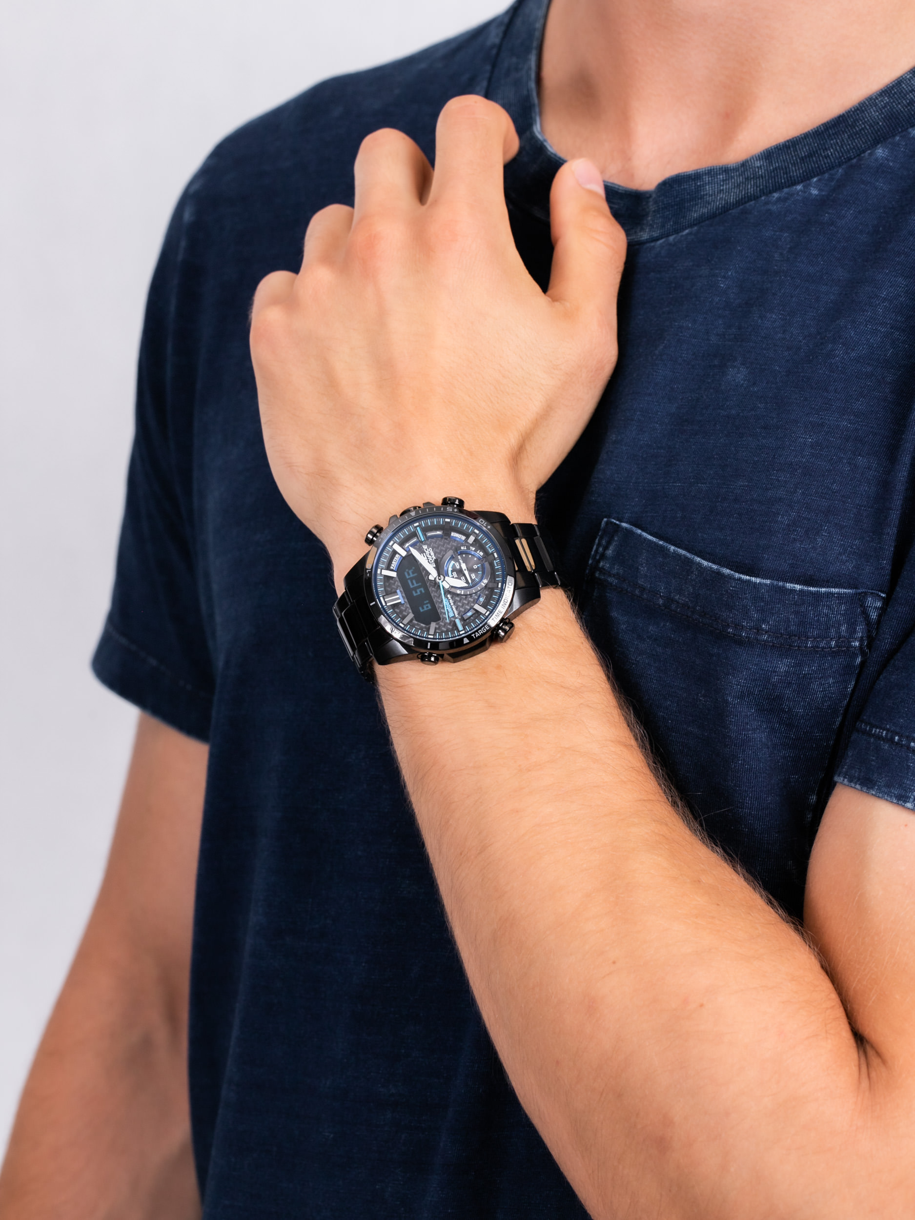 Edifice ECB-800DC-1AEF męski zegarek EDIFICE Premium bransoleta