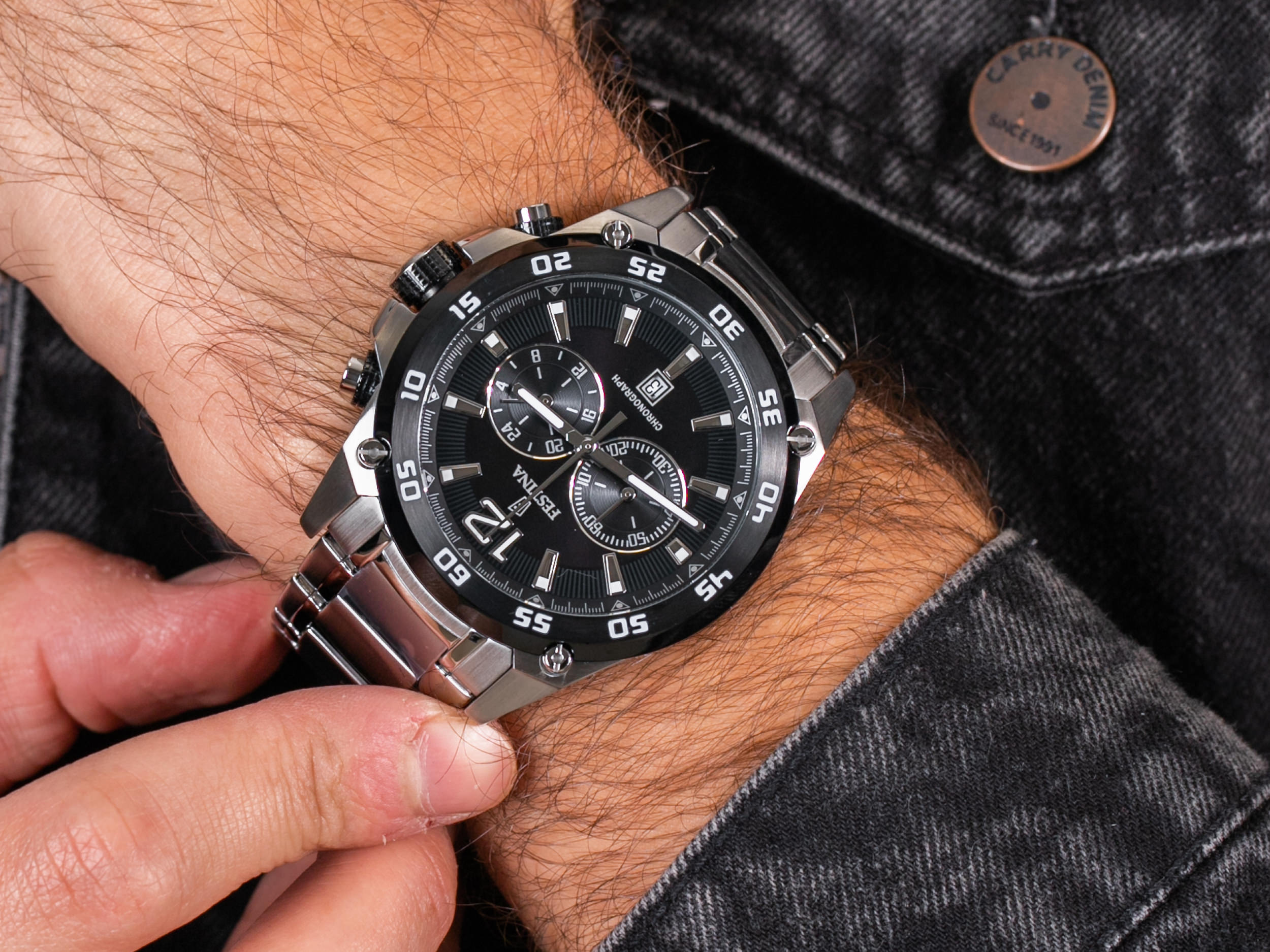 zegarek Festina F16680-4 srebrny Chronograf - miniatura 4