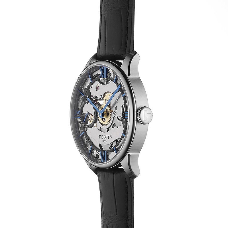 Tissot T099.405.16.418.00 Chemin des Tourelles CHEMIN DES TOURELLES SQUELETTE MECHANICAL zegarek męski klasyczny szafirowe - miniatura 5