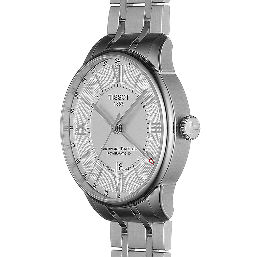 Tissot T099.429.11.038.00 CHEMIN DES TOURELLES POWERMATIC 80 GMT zegarek klasyczny Chemin des Tourelles - miniatura 4