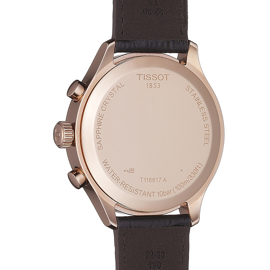 Tissot T116.617.36.037.00 zegarek różowe złoto klasyczny Chrono XL pasek