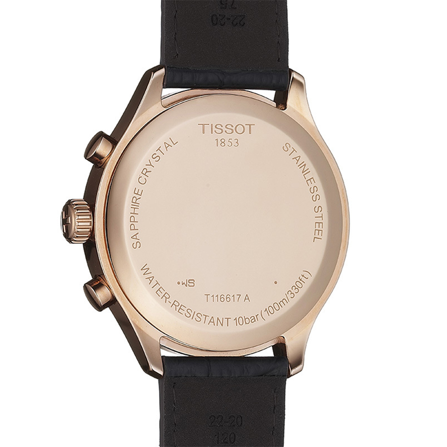 Tissot T116.617.36.057.01 zegarek różowe złoto klasyczny Chrono XL pasek