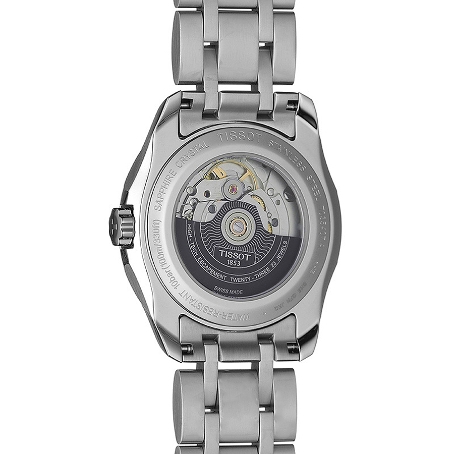 Tissot T035.407.11.051.01 zegarek srebrny elegancki Couturier bransoleta - miniatura 5