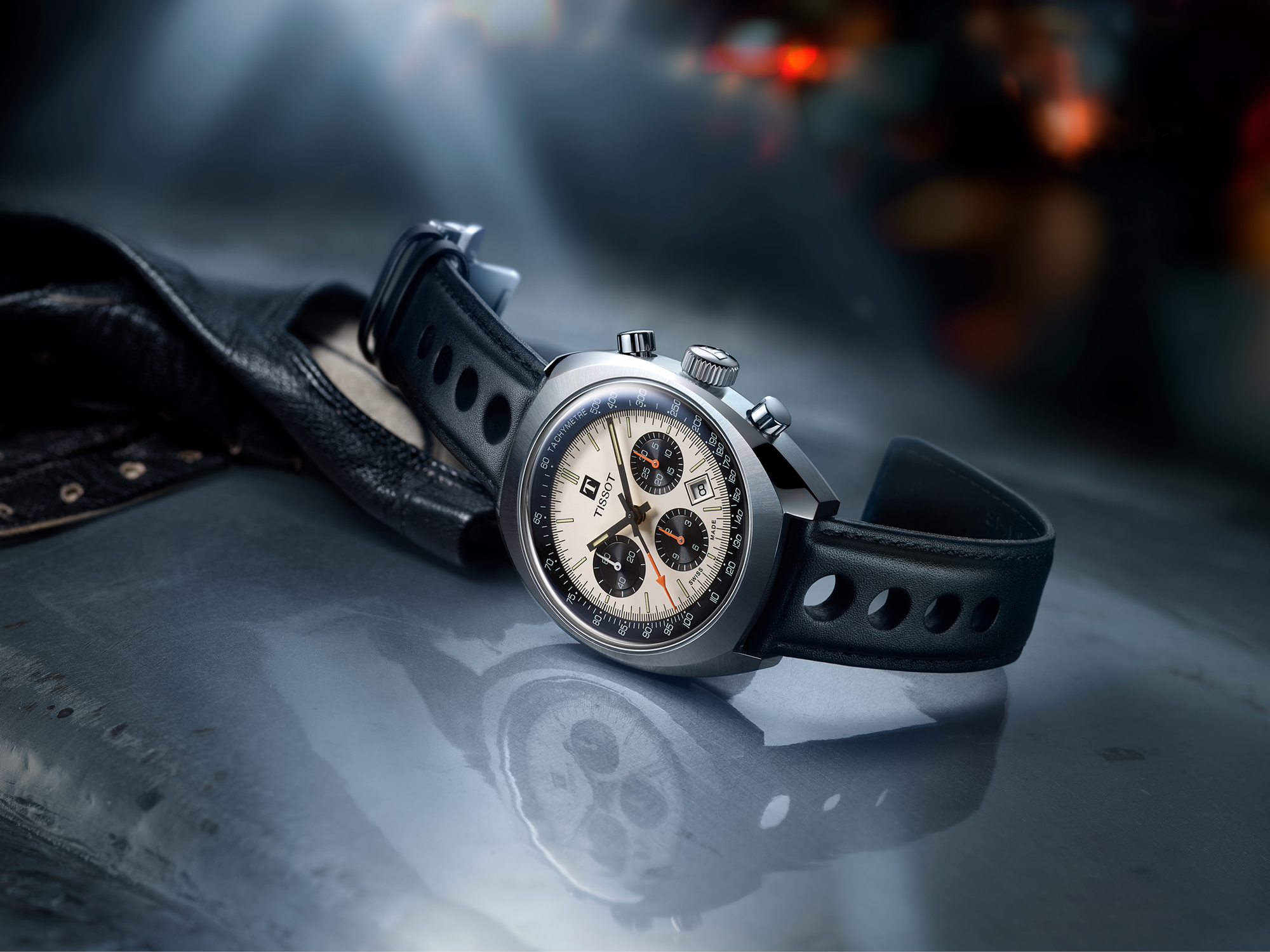 Zegarek męski Tissot Heritage 1973, model T124.427.16.031.00, elegancki design, 43mm.