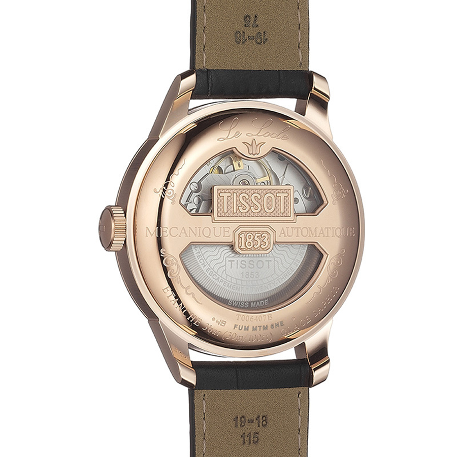 Tissot T006.407.36.053.00 zegarek różowe złoto klasyczny Le Locle pasek - miniatura 5