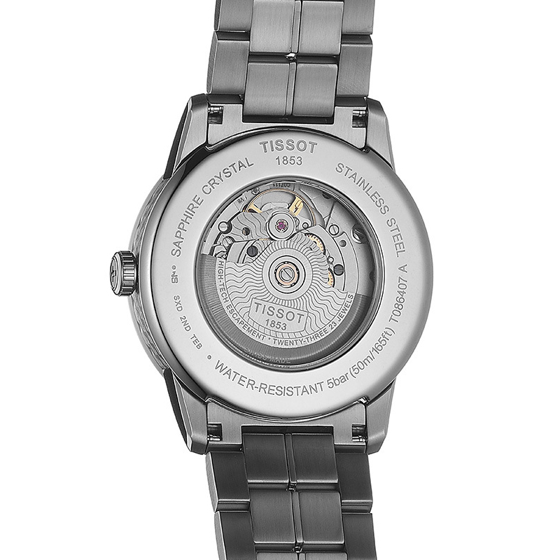 zegarek Tissot T086.407.11.201.02 automatyczny męski Luxury LUXURY POWERMATIC 80 - miniatura 6