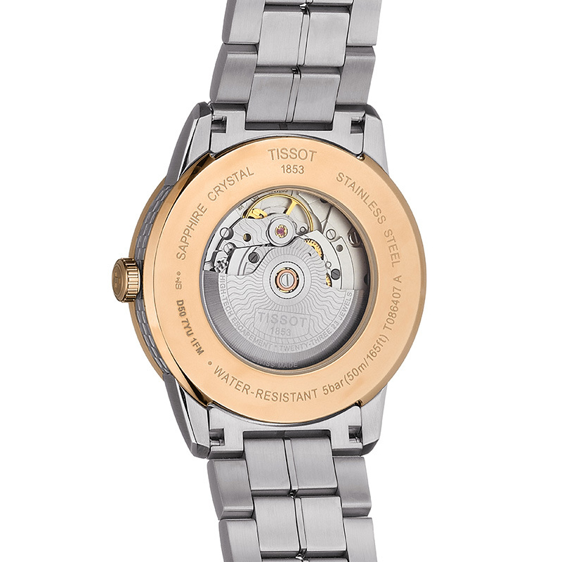 Tissot T086.407.22.051.00 zegarek srebrny elegancki Luxury bransoleta - miniatura 5