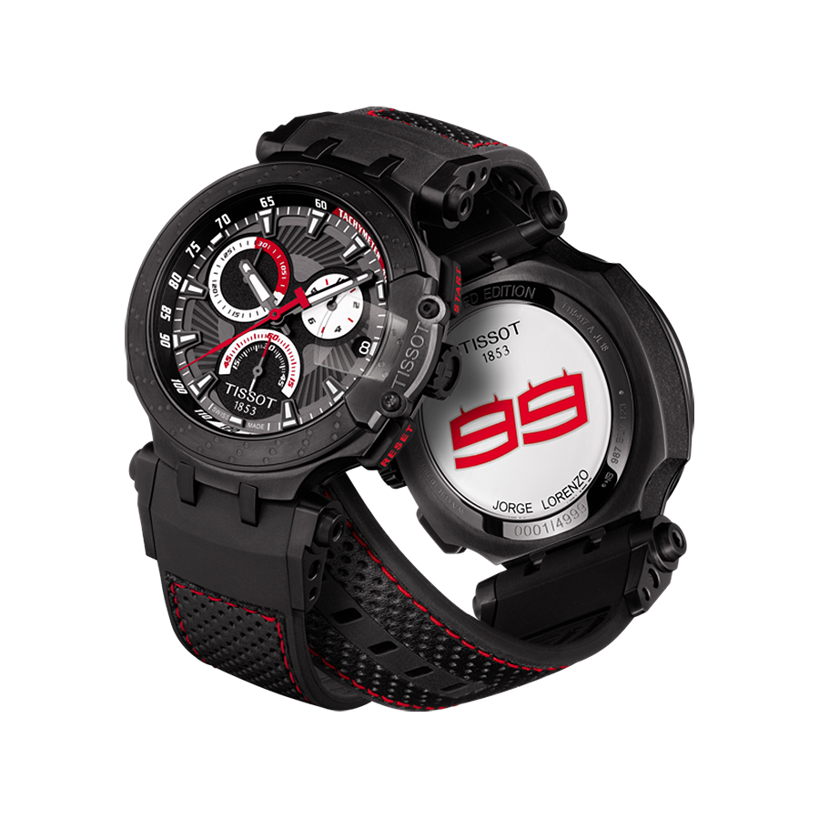 Tissot T115.417.37.061.01 T-RACE JORGE LORENZO T-Race sportowy zegarek czarny - miniatura 6