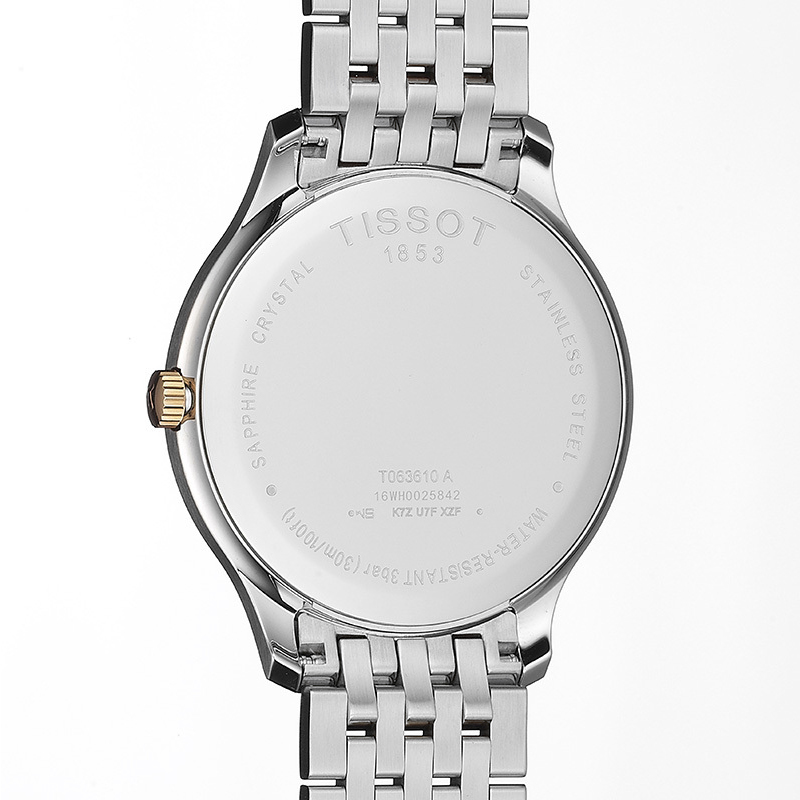 Tissot T063.610.22.037.01 zegarek srebrny elegancki Tradition bransoleta - miniatura 5