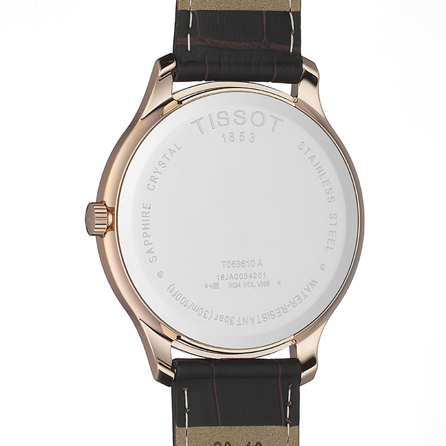 Tissot T063.610.36.037.00 Tradition TRADITION zegarek męski klasyczny szafirowe - miniatura 5