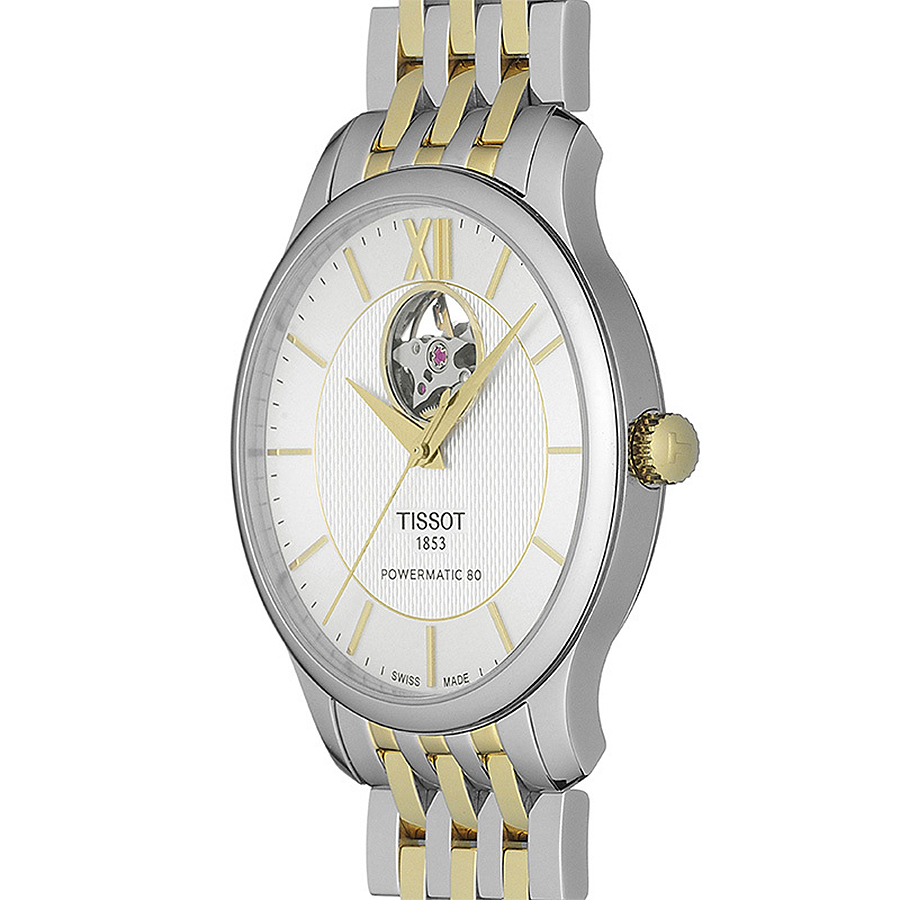 Tissot T063.907.22.038.00 TRADITION POWERMATIC 80 OPEN HEART zegarek elegancki Tradition - miniatura 2