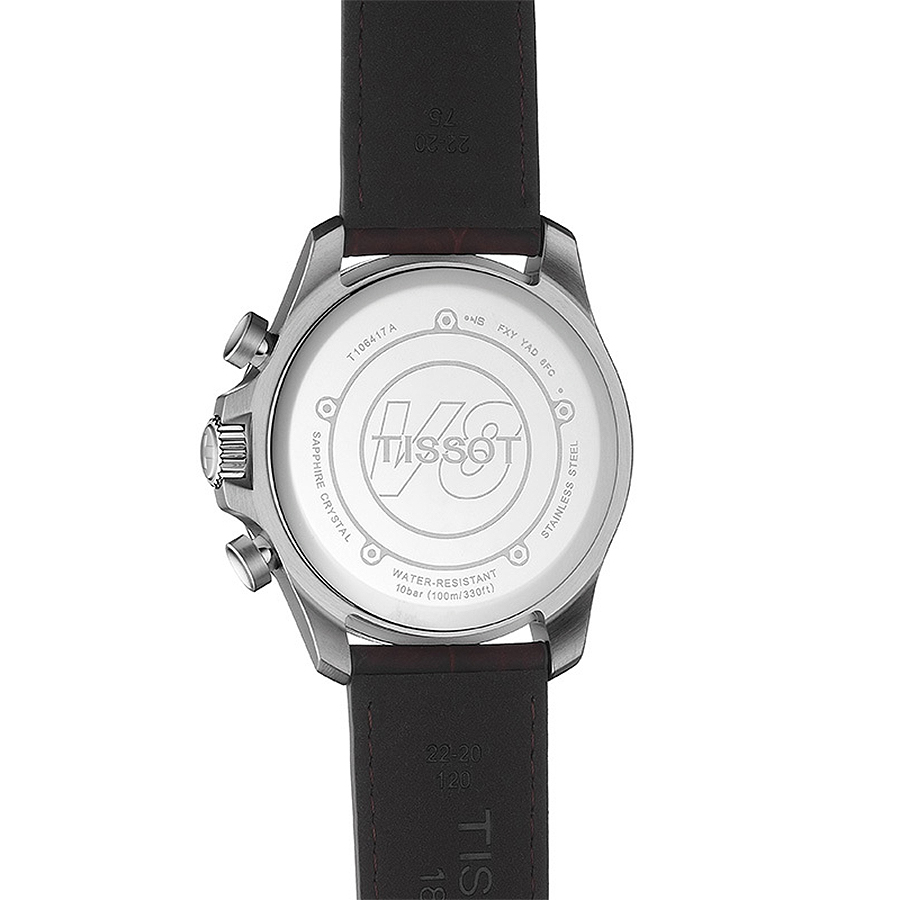 Tissot T106.417.16.262.00 zegarek srebrny klasyczny V8 pasek - miniatura 5