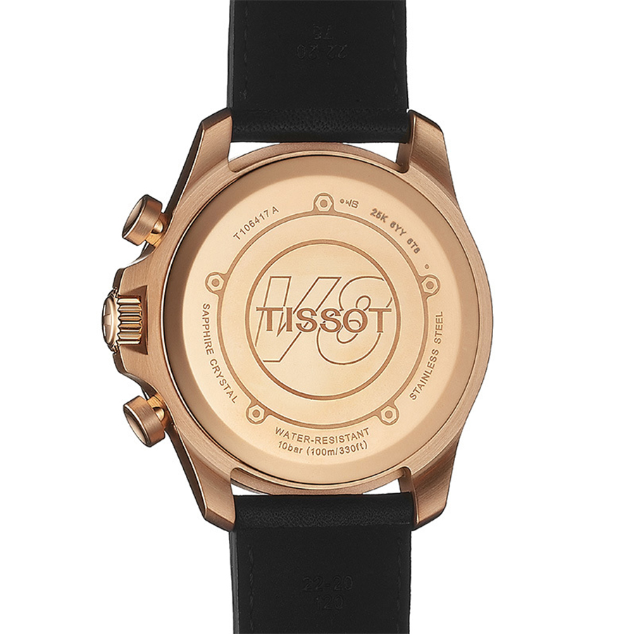 Tissot T106.417.36.031.00 zegarek różowe złoto klasyczny V8 pasek - miniatura 5