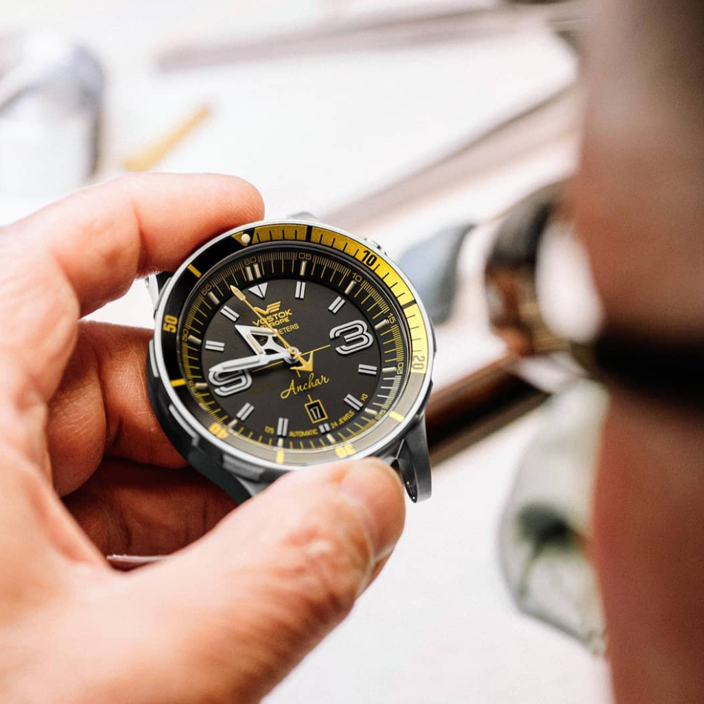 Vostok Europe NH35A-510A522 zegarek srebrny luksusowy Anchar pasek