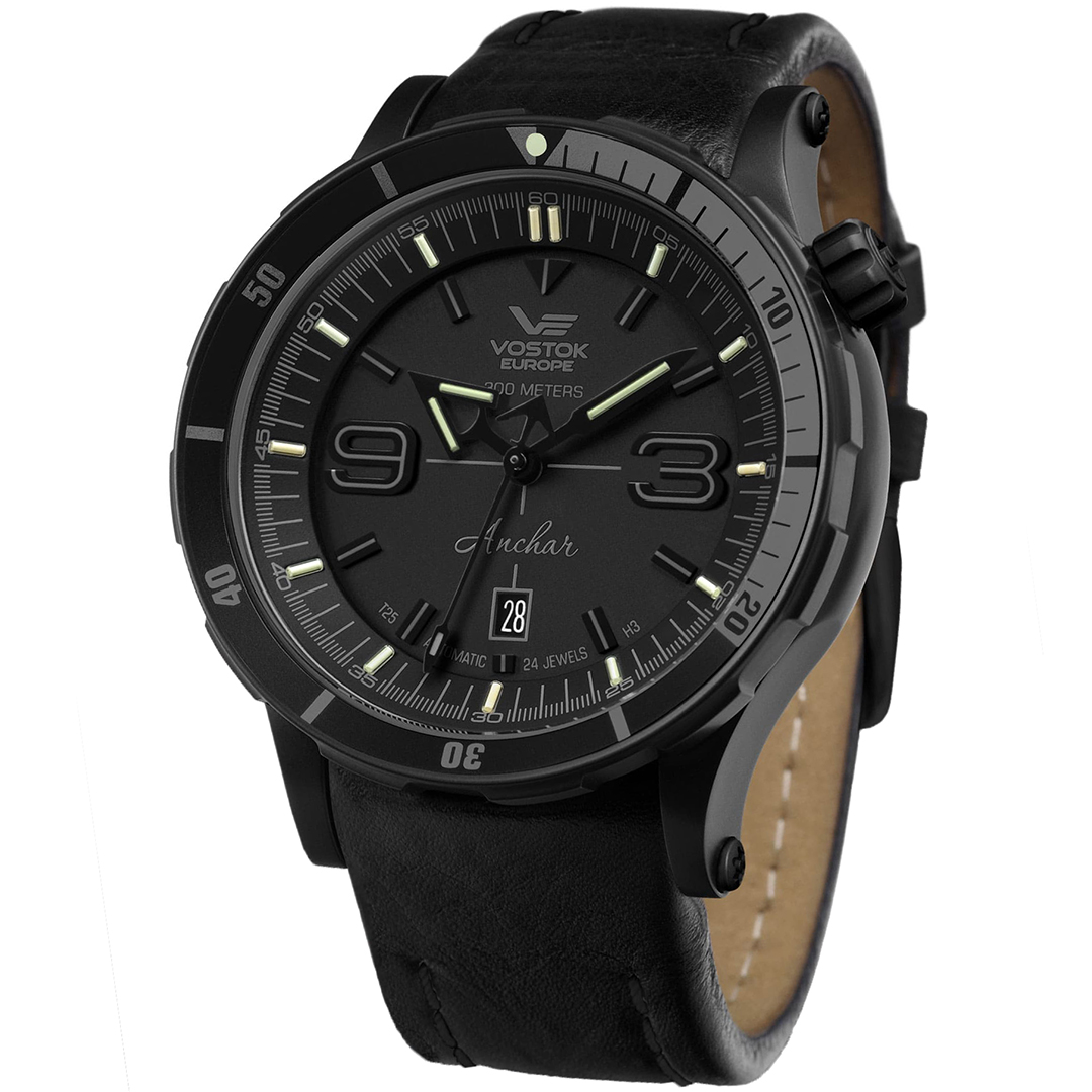 Vostok Europe NH35A-510C553 zegarek czarny sportowy Anchar pasek