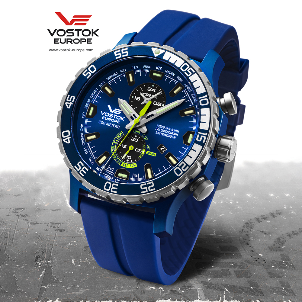 zegarek Vostok Europe YM8J-597E546 Expedition Everest Underground Multifunction męski z chronograf Expedition Everest Underground