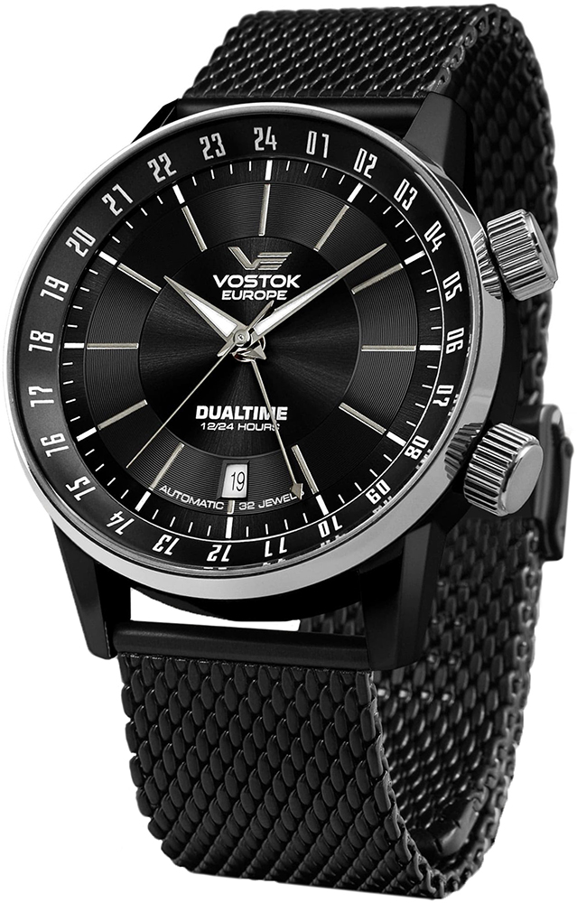 Vostok Europe Limousine Automatic Dual Time Mesh Bracelet 2426-5601059B