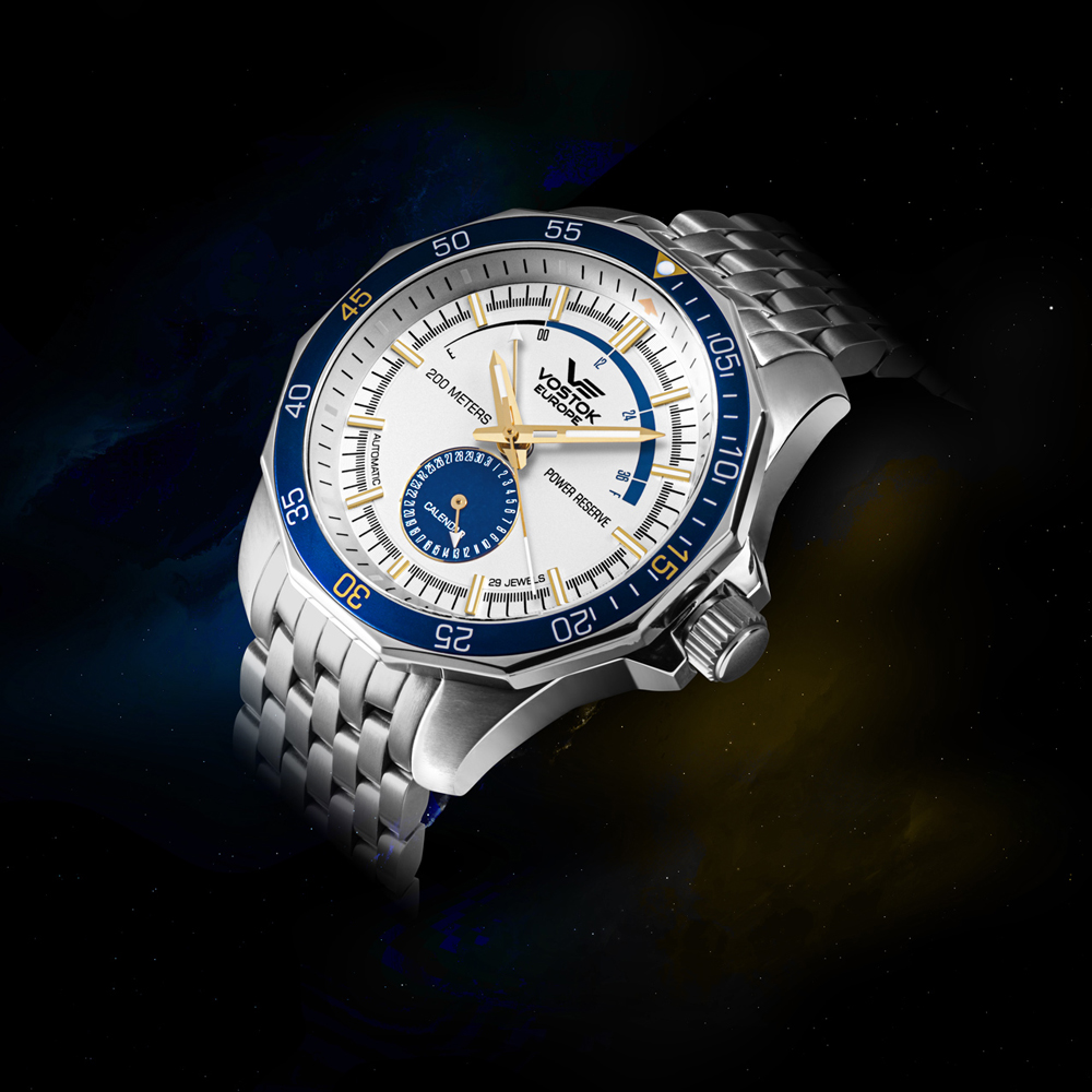 Vostok Europe NE57-225A562B zegarek srebrny klasyczny N1 Rocket bransoleta
