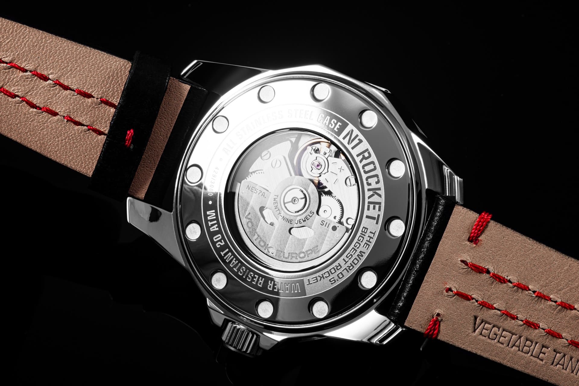 Vostok Europe NE57-225A563 zegarek srebrny klasyczny N1 Rocket pasek - miniatura 5