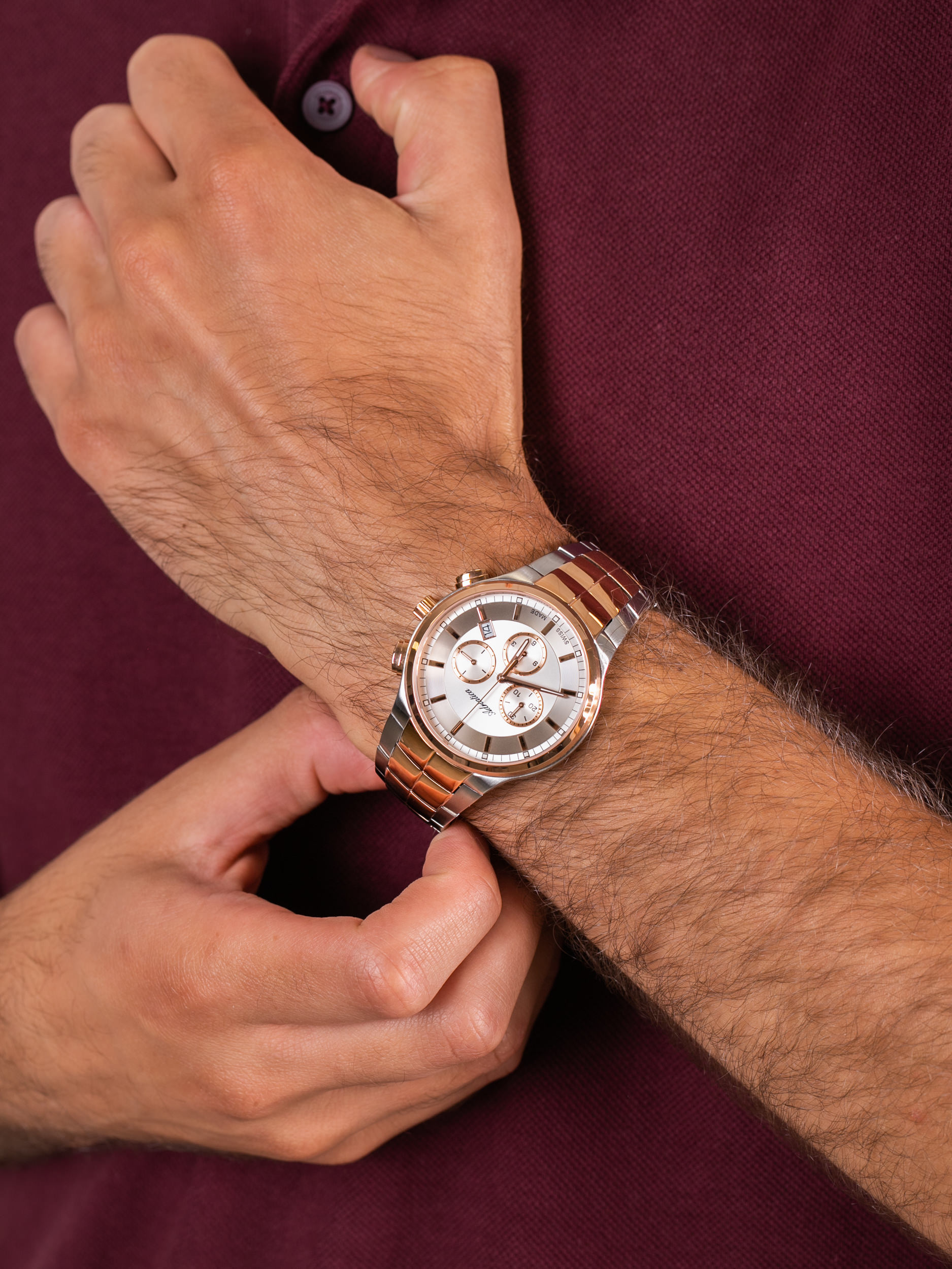 zegarek Adriatica A1192.R113CH męski z chronograf Bransoleta - miniatura 3