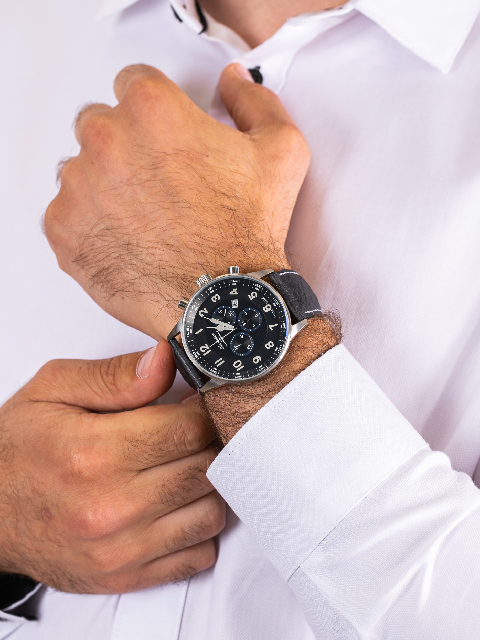 zegarek Adriatica A1076.5224CHXL Aviation męski z chronograf Pasek - miniatura 3