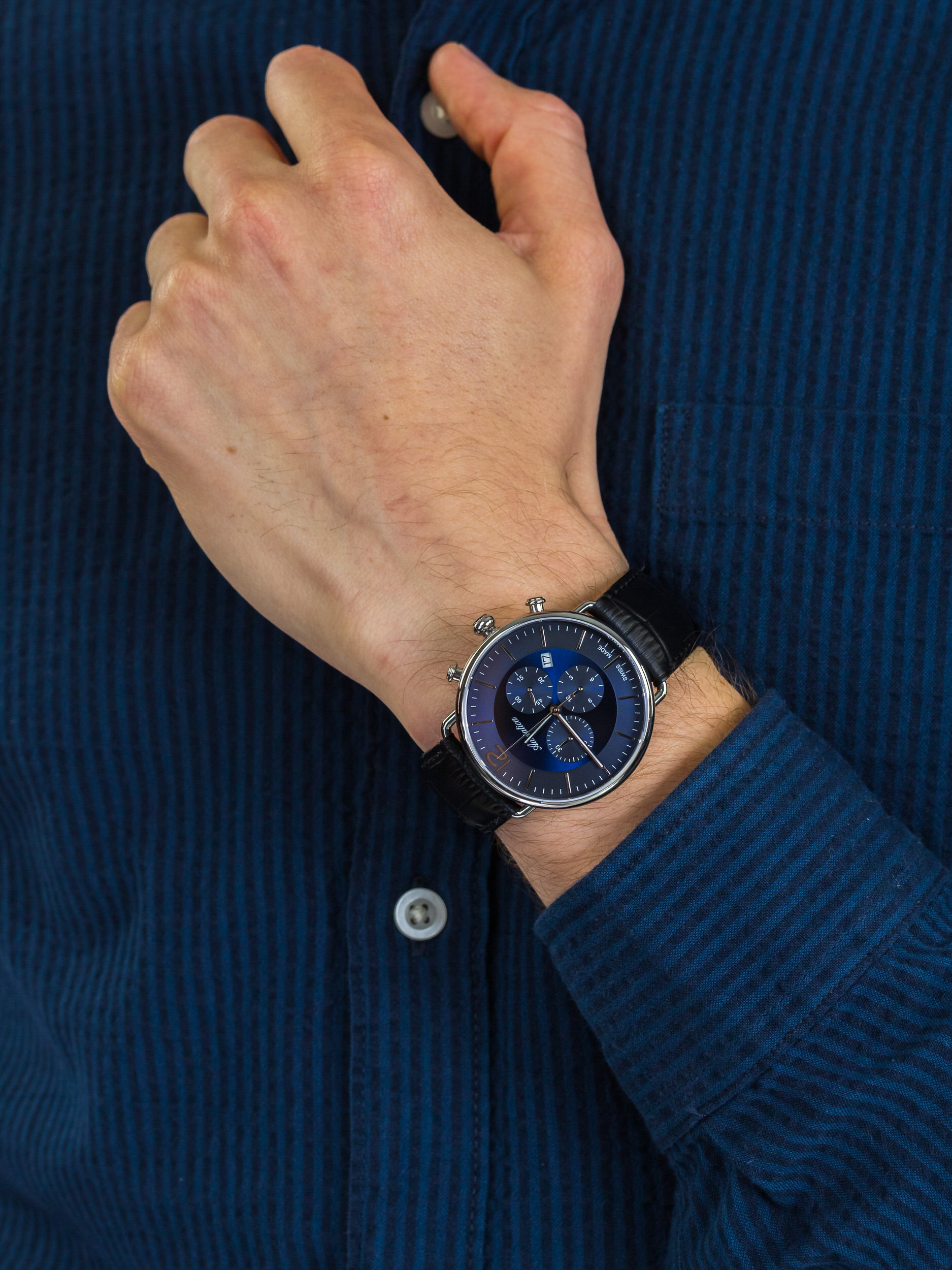 zegarek Adriatica A8299.5255CH męski z chronograf Pasek - miniatura 3