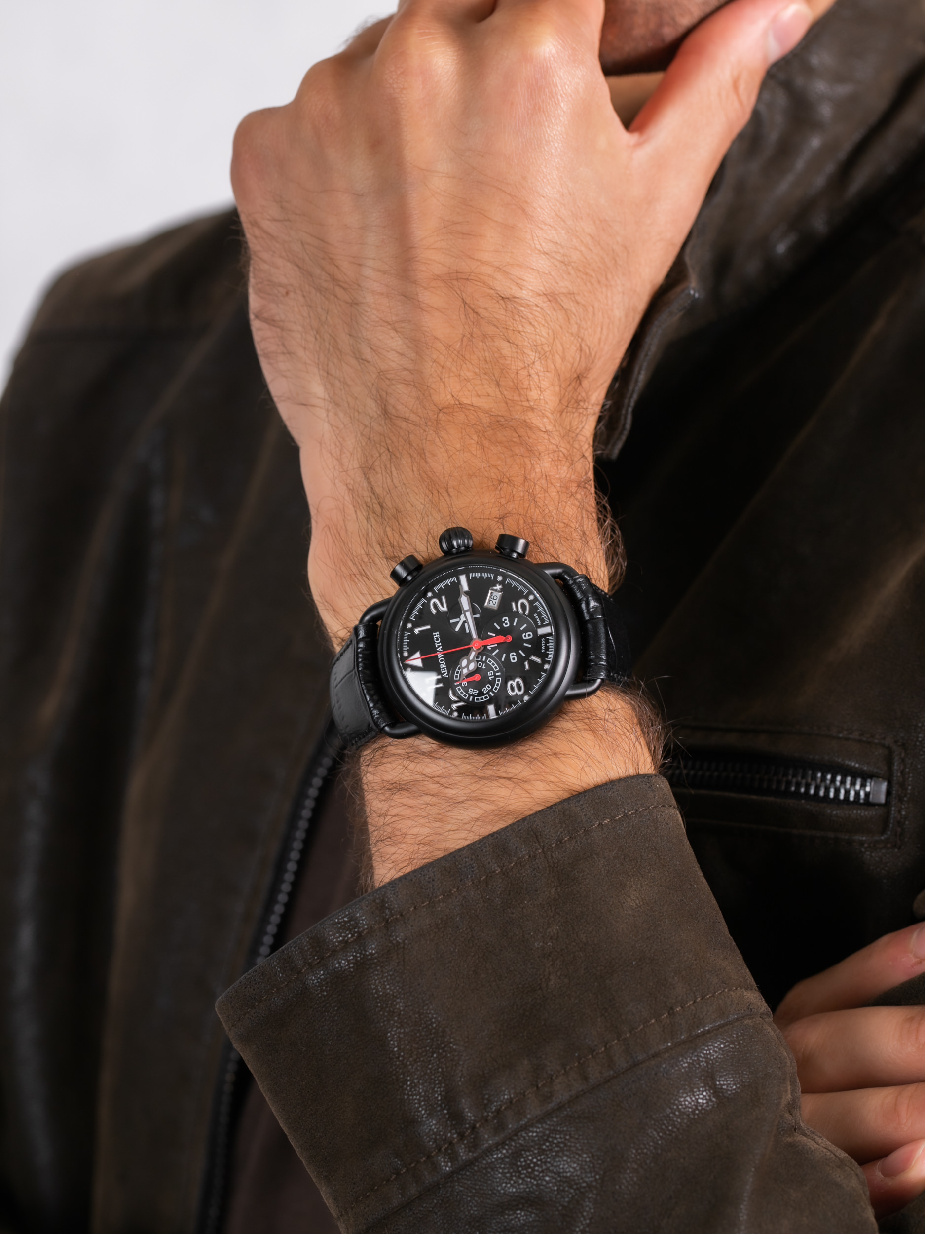 zegarek Aerowatch 83939-NO05 HOMMAGE 1910 CHRONO QUARTZ męski z chronograf Hommage 1910 - miniatura 3