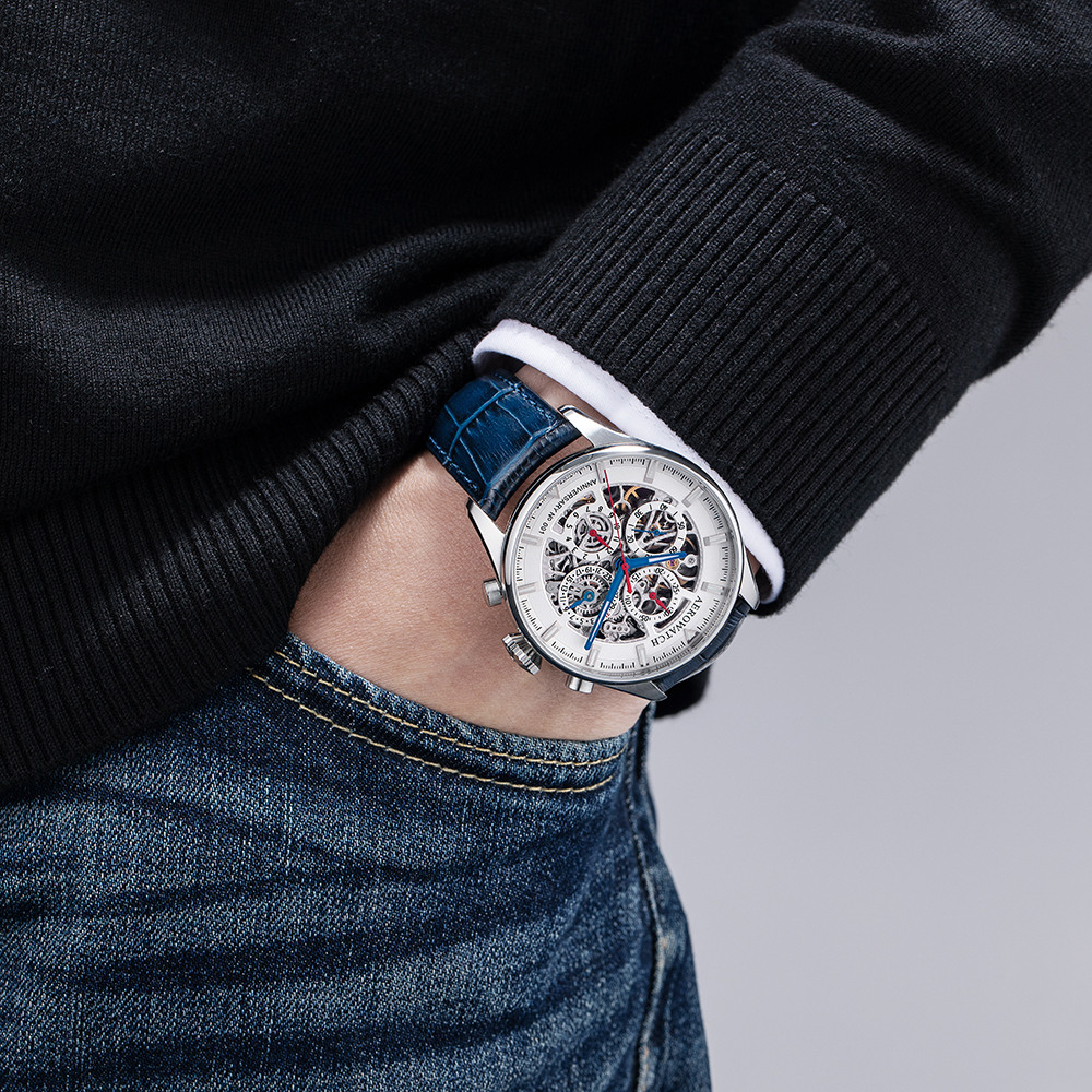 zegarek Aerowatch A-61989-AA04-SQ srebrny Les Grandes Classiques - miniatura 7