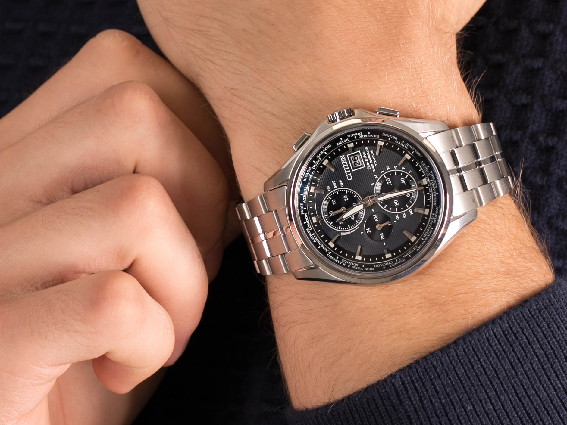 Citizen AT8130-56L Eco-Drive Titanium zegarek klasyczny Radio Controlled
