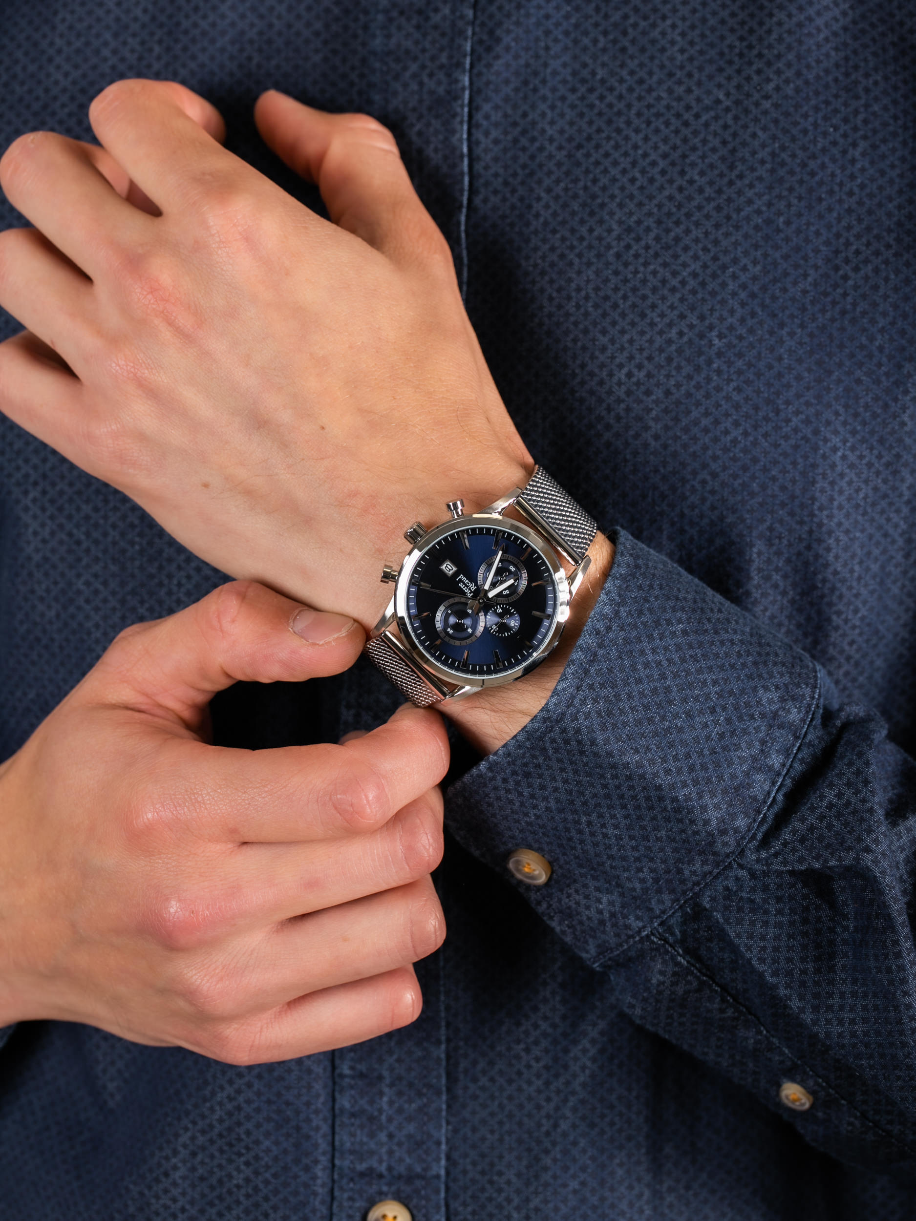 zegarek Pierre Ricaud P97201.5115CH męski z chronograf Bransoleta - miniatura 3