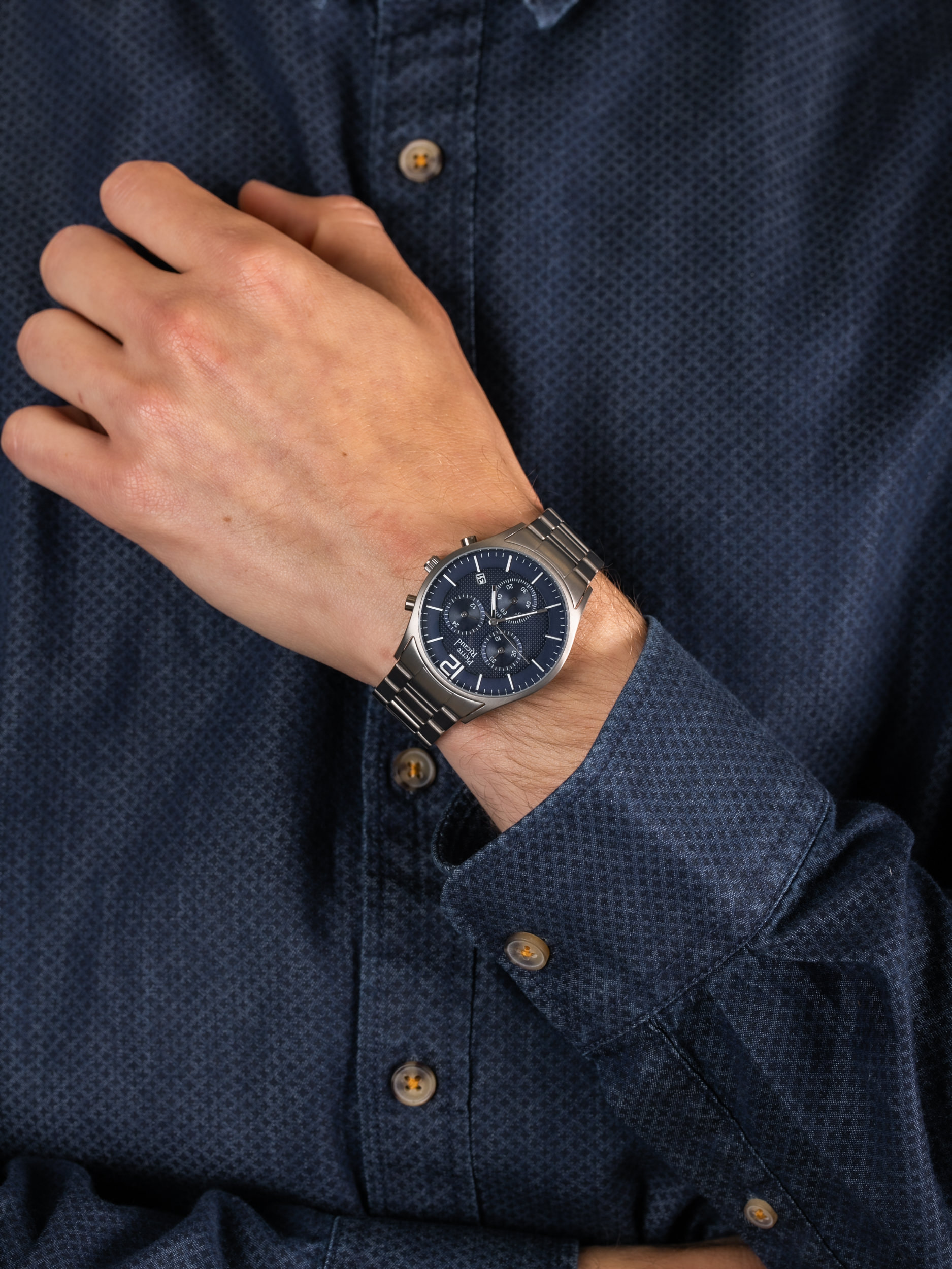zegarek Pierre Ricaud P97252.4155QF męski z chronograf Bransoleta - miniatura 3