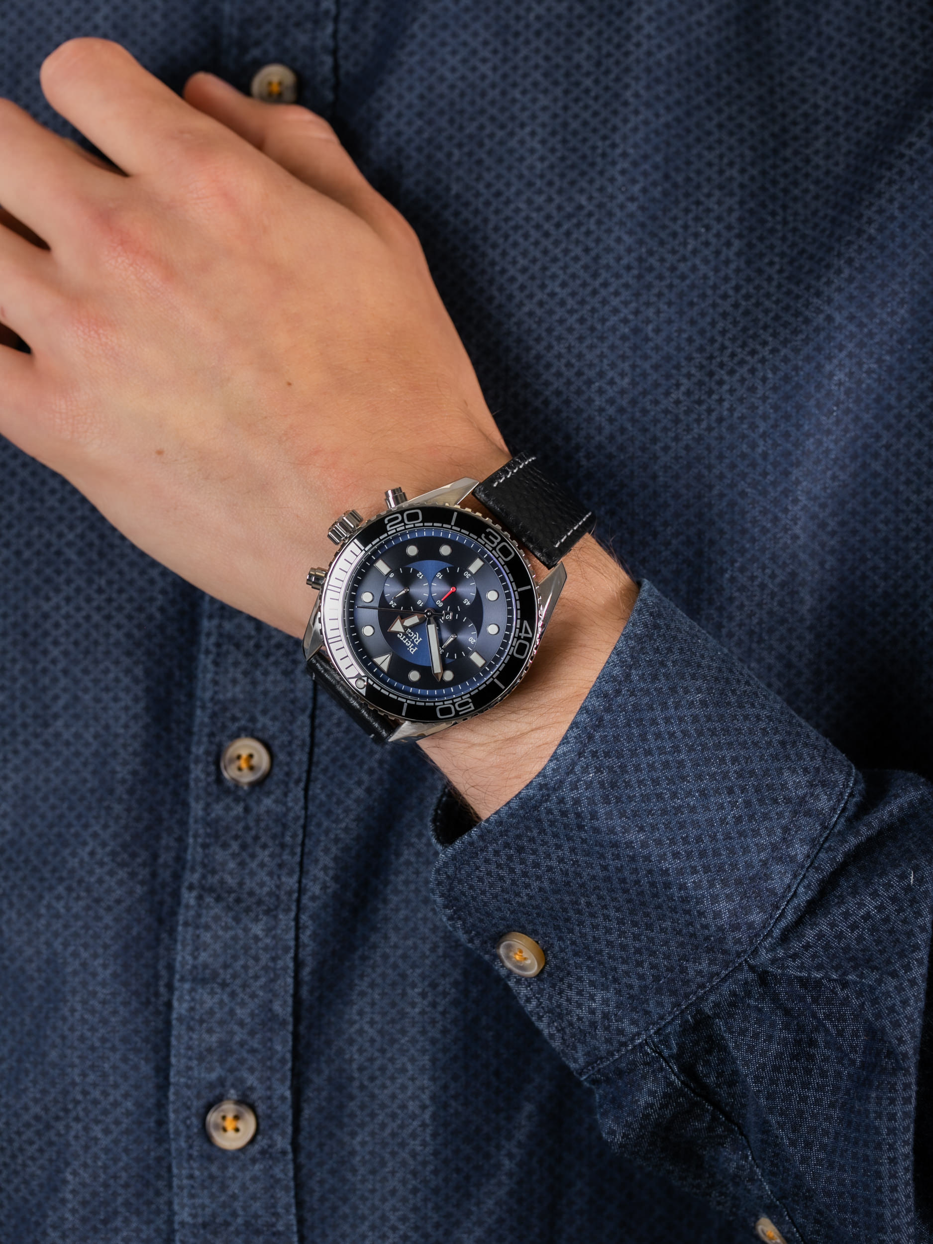 zegarek Pierre Ricaud P97245.5245CH męski z chronograf Pasek - miniatura 3