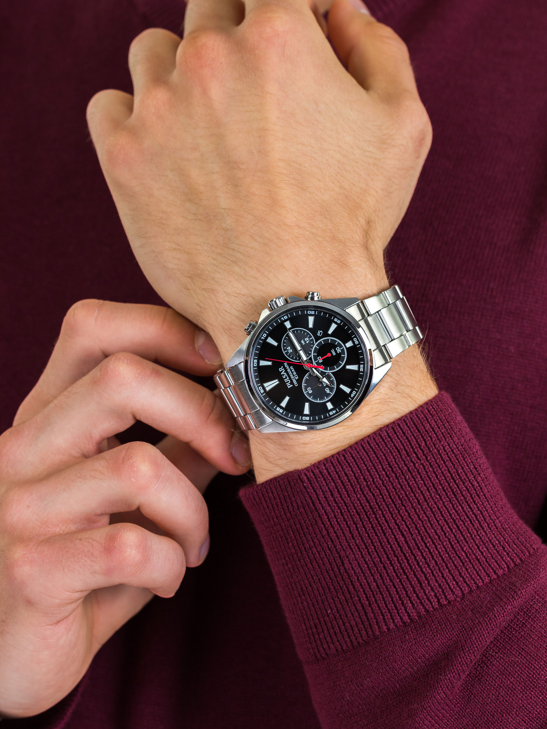 zegarek Pulsar PT3A39X1 męski z chronograf Sport - miniatura 3