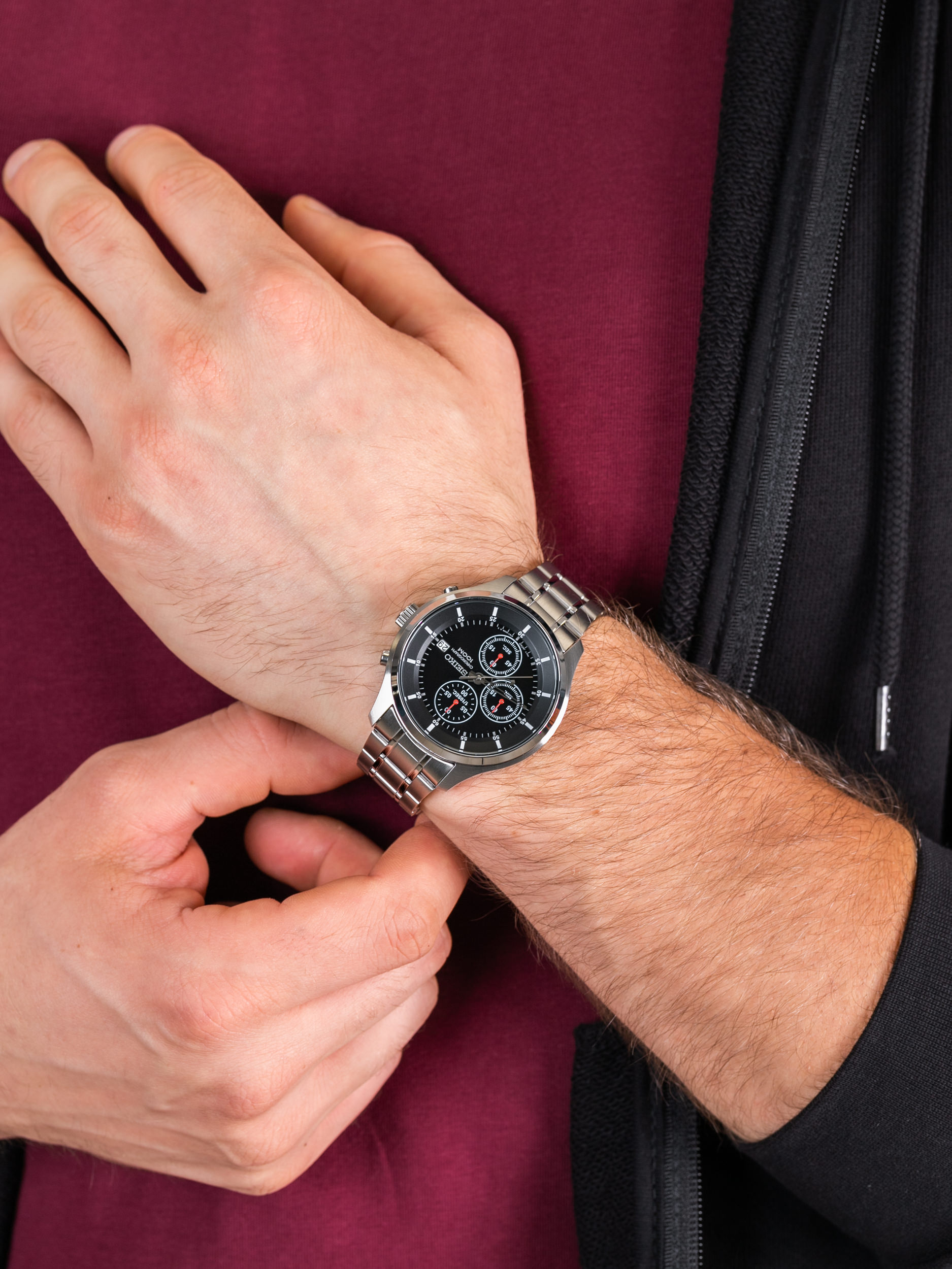 zegarek Seiko SKS539P1 męski z chronograf Chronograph - miniatura 3