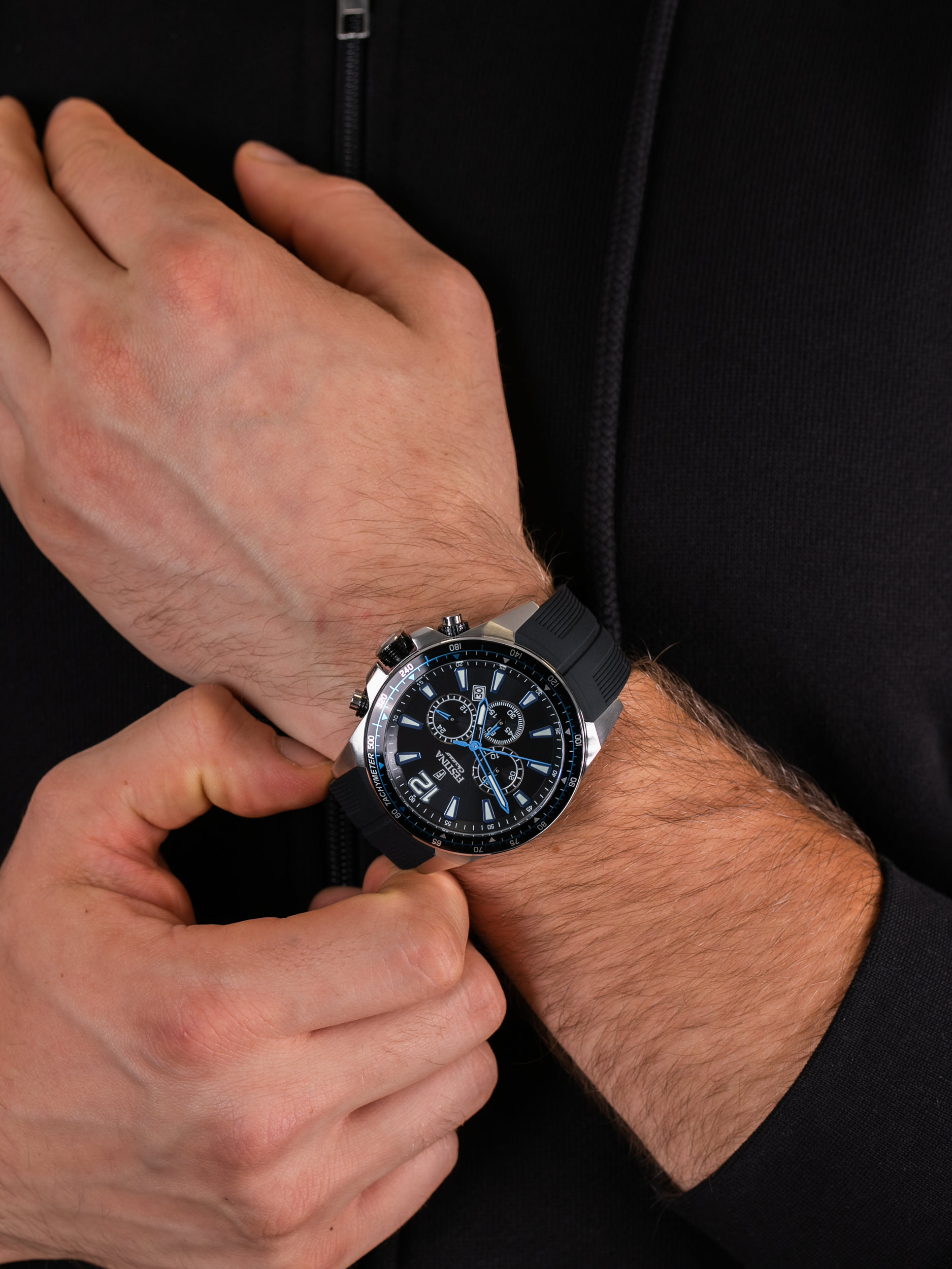 zegarek Festina F20376-2 The Originals Chronograph męski z tachometr Chronograf - miniatura 3
