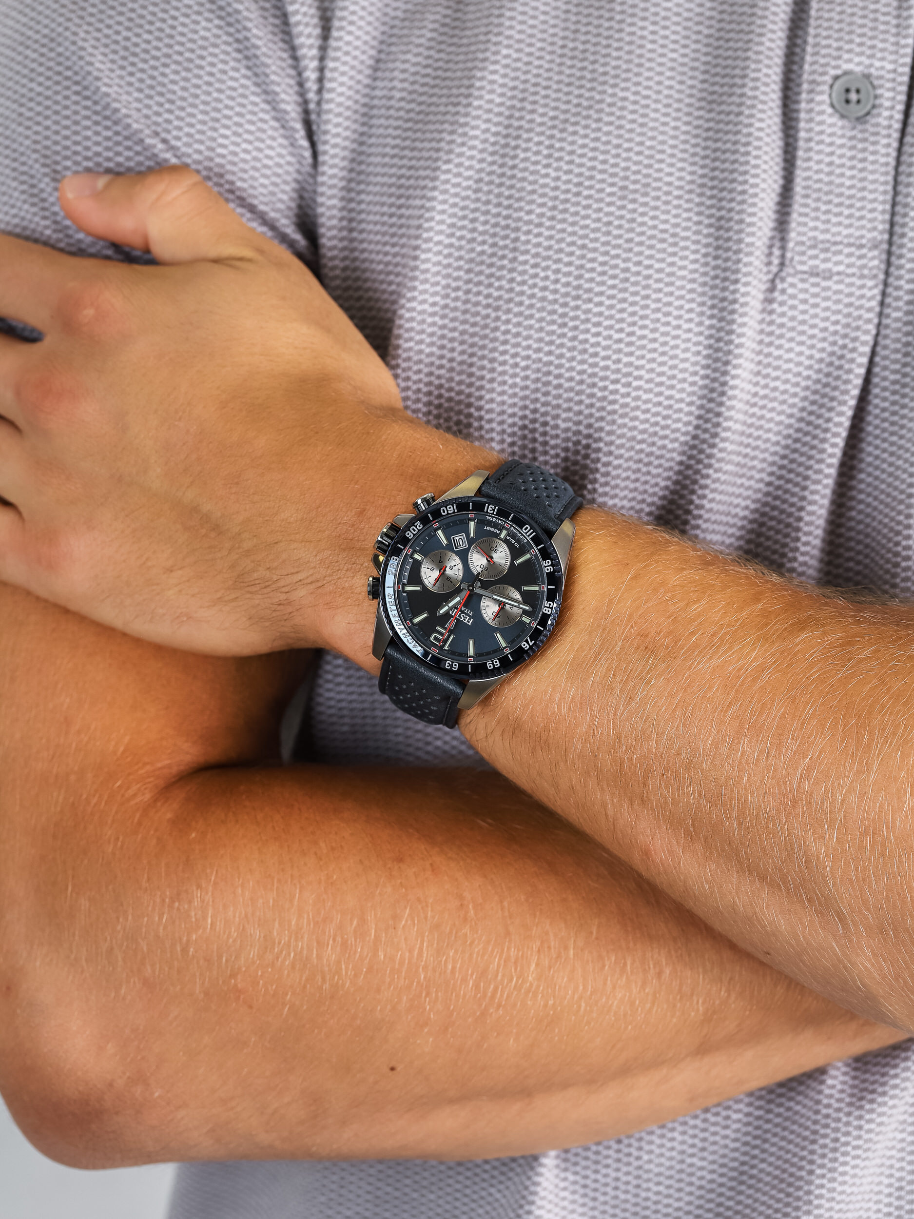 zegarek Festina F20521-2 Titanium Sport Chrono Sapphire męski z tachometr Titanium