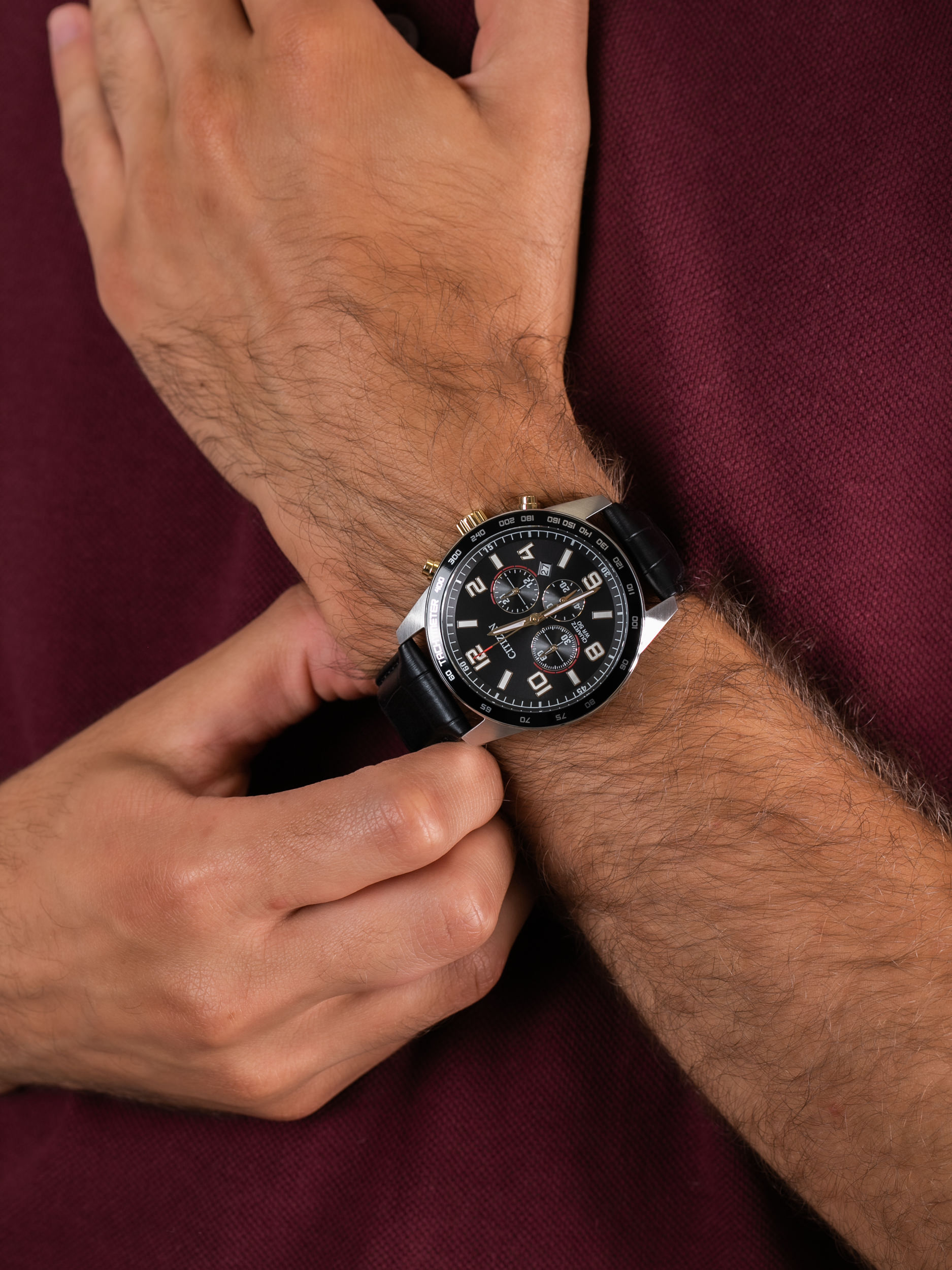 zegarek Citizen AN8166-05E męski z tachometr Sport - miniatura 3