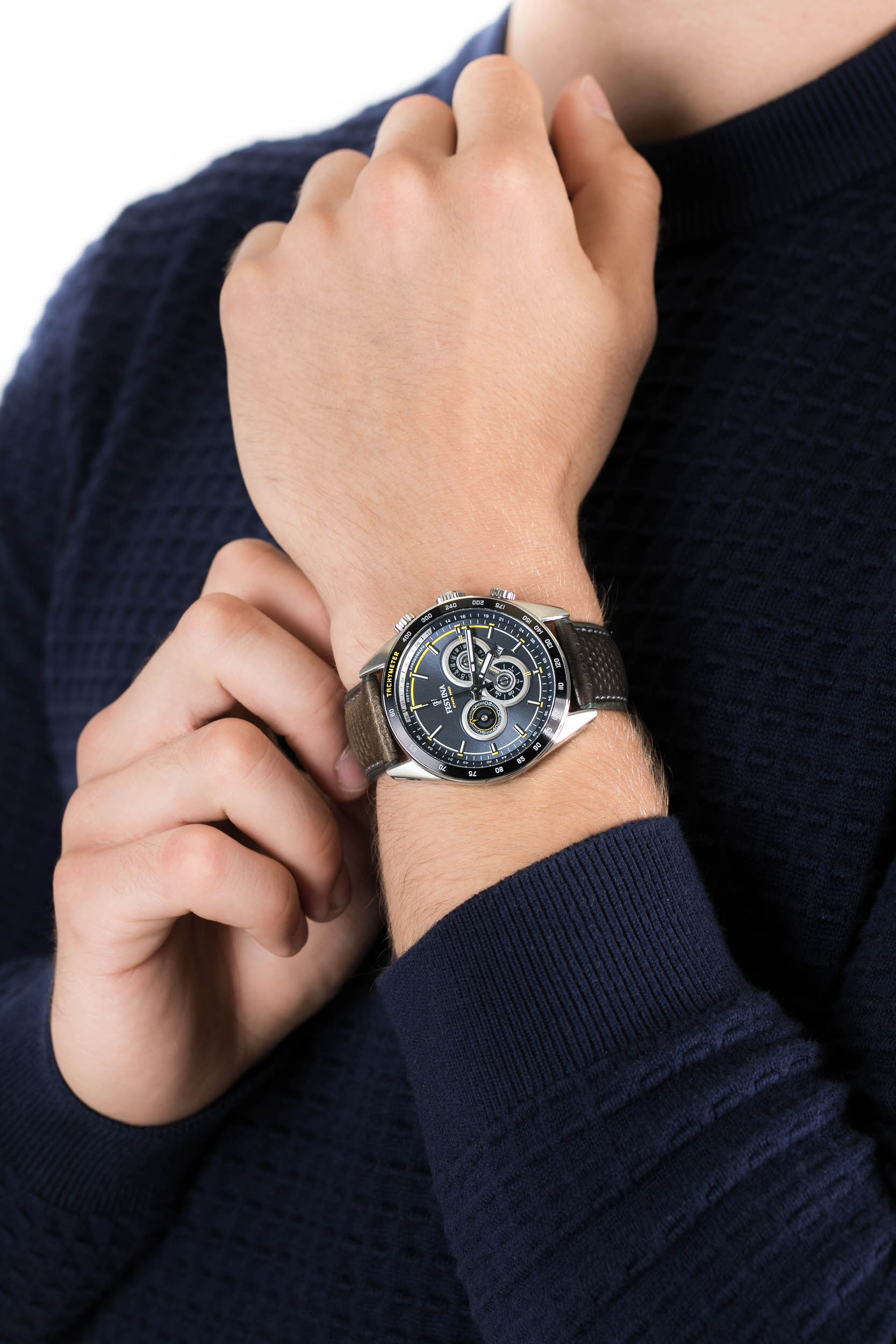 zegarek Festina F20202-2 Precision Center Chrono męski z tachometr Chronograf - miniatura 3