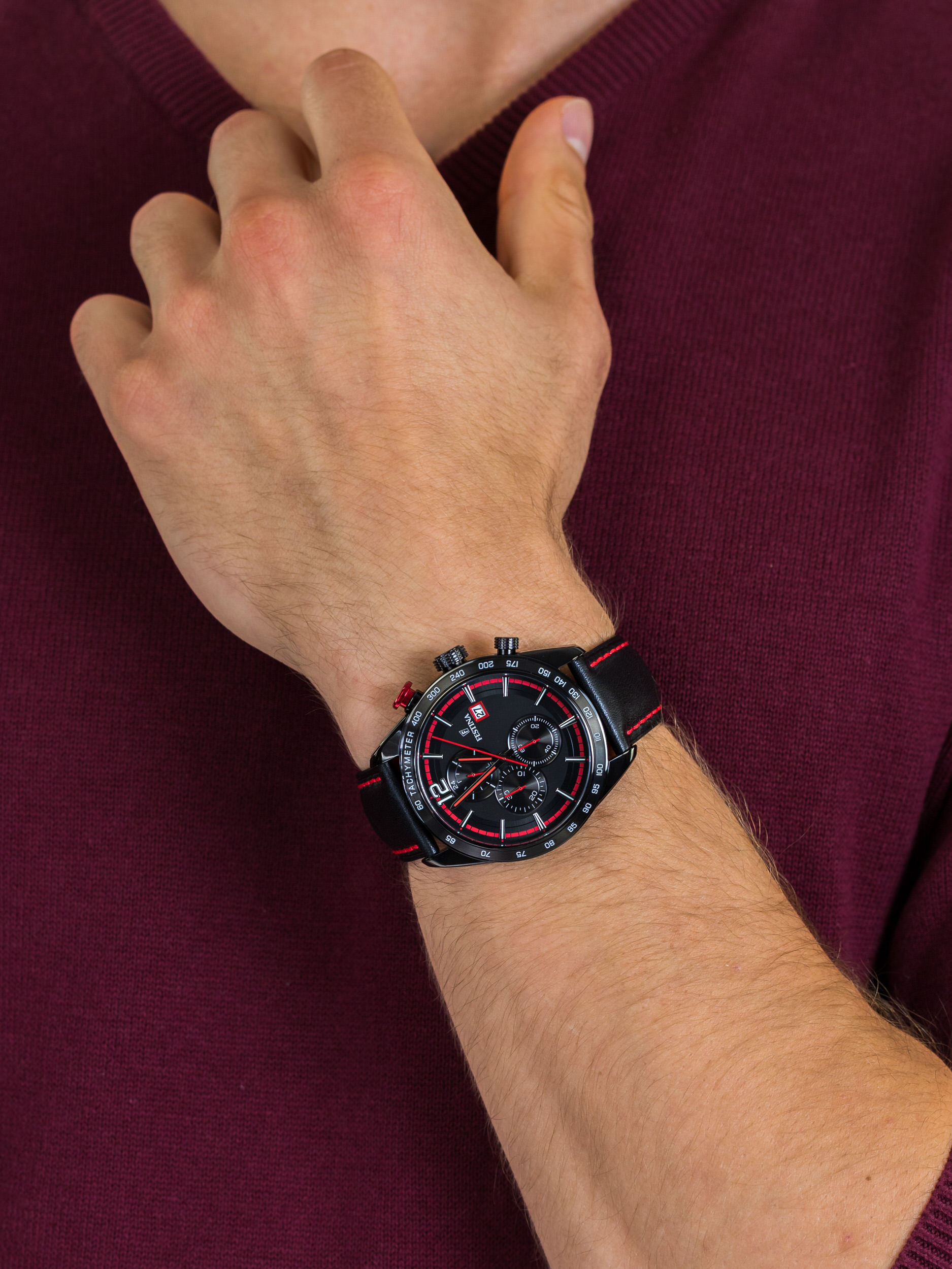 zegarek Festina F20344-5 Chronograph męski z tachometr Chronograf - miniatura 3
