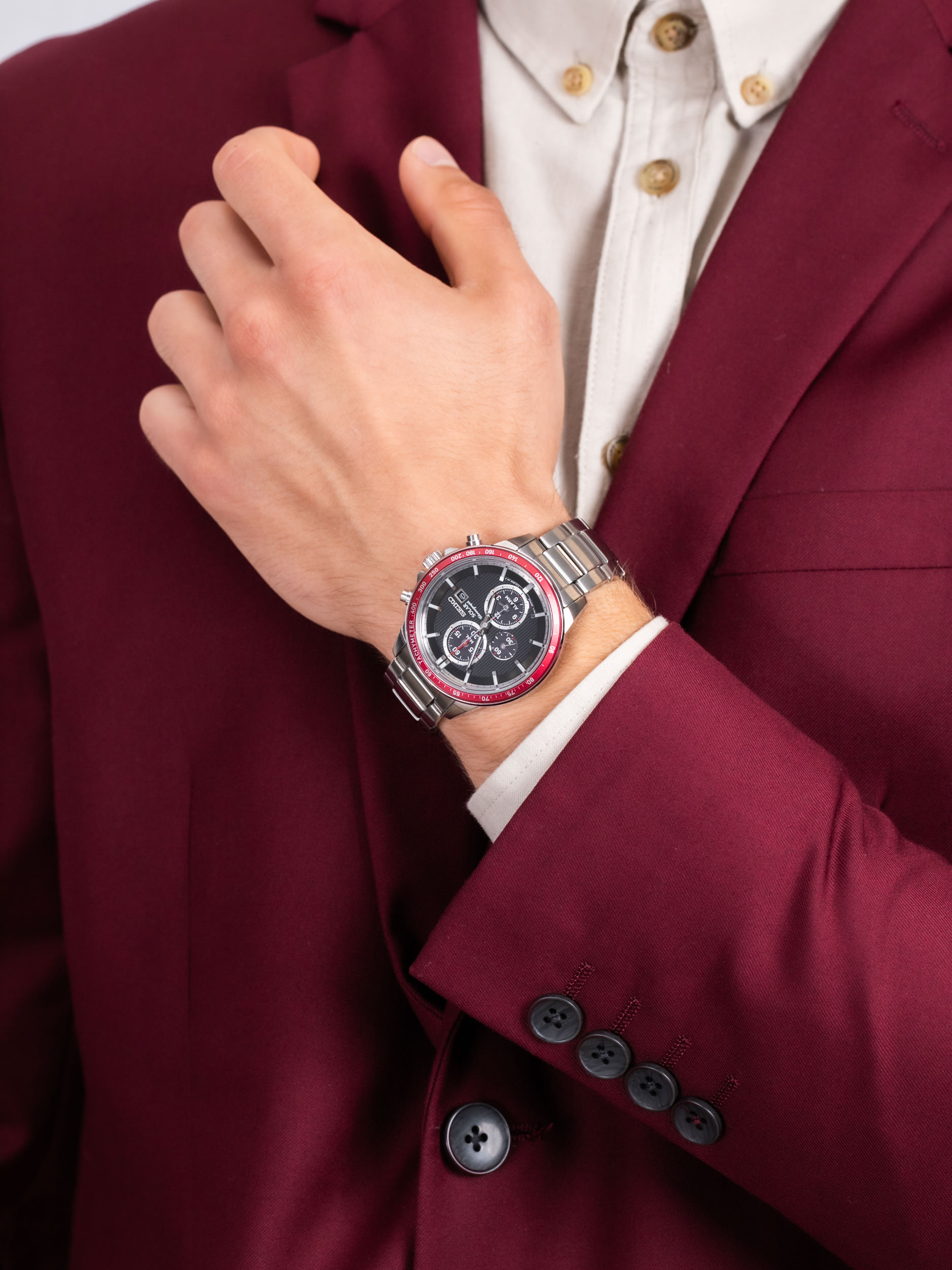 zegarek Seiko SSC433P1 męski z tachometr Solar - miniatura 3
