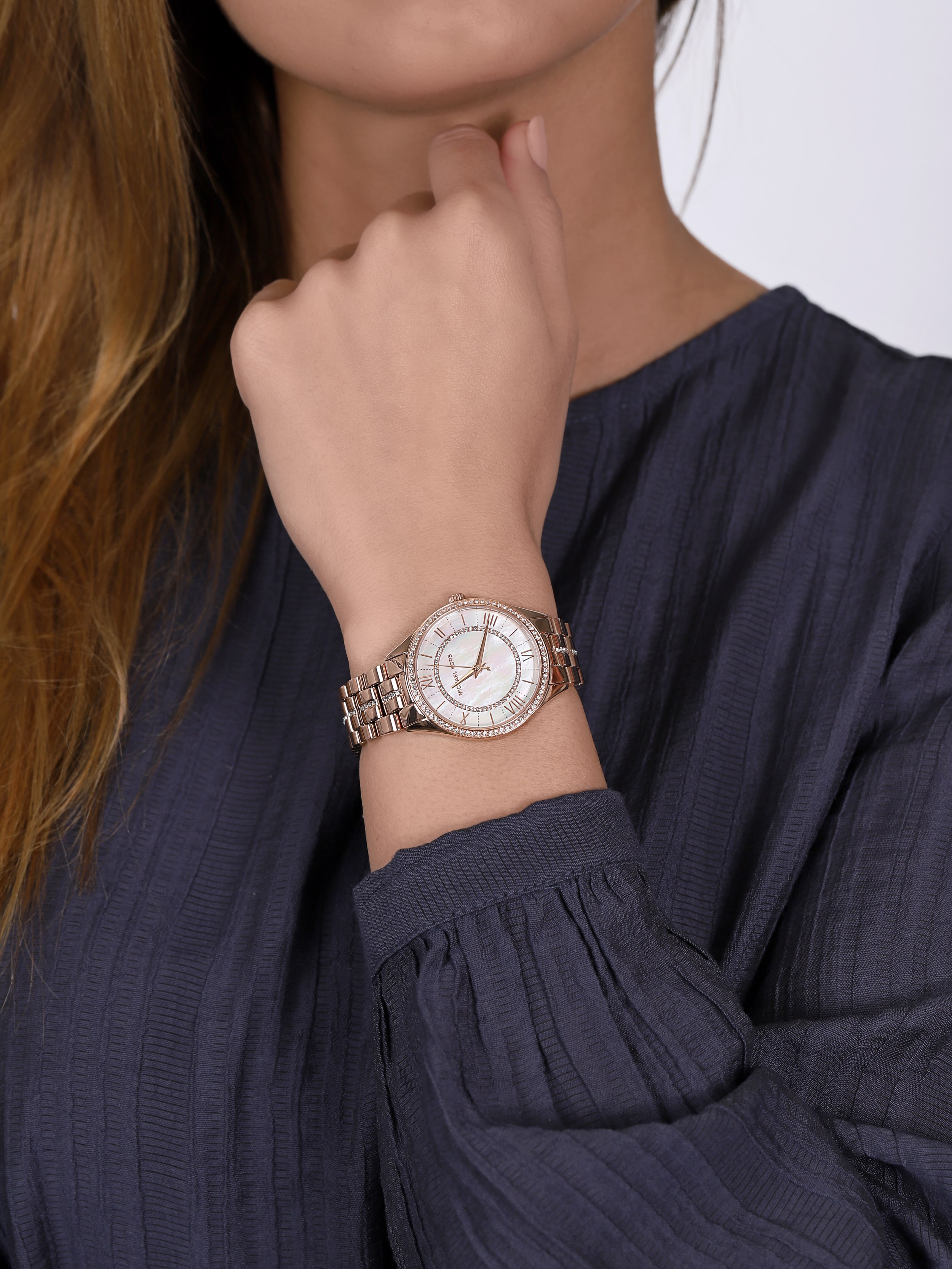 zegarek Michael Kors MK3716 różowe złoto Lauryn - miniatura 3