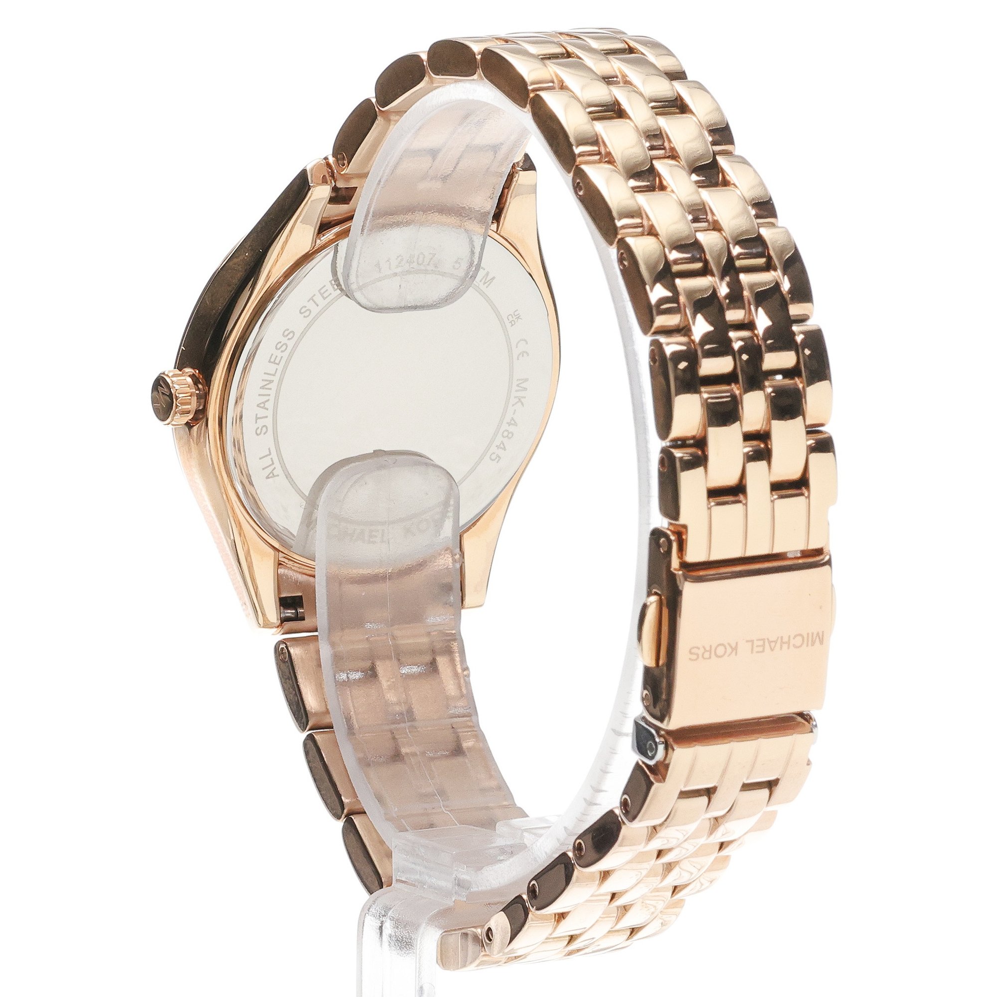 zegarek Michael Kors MK4845 HARLOWE Rose Gold Stainless Steel 33mm Damskie mineralne - miniatura 4
