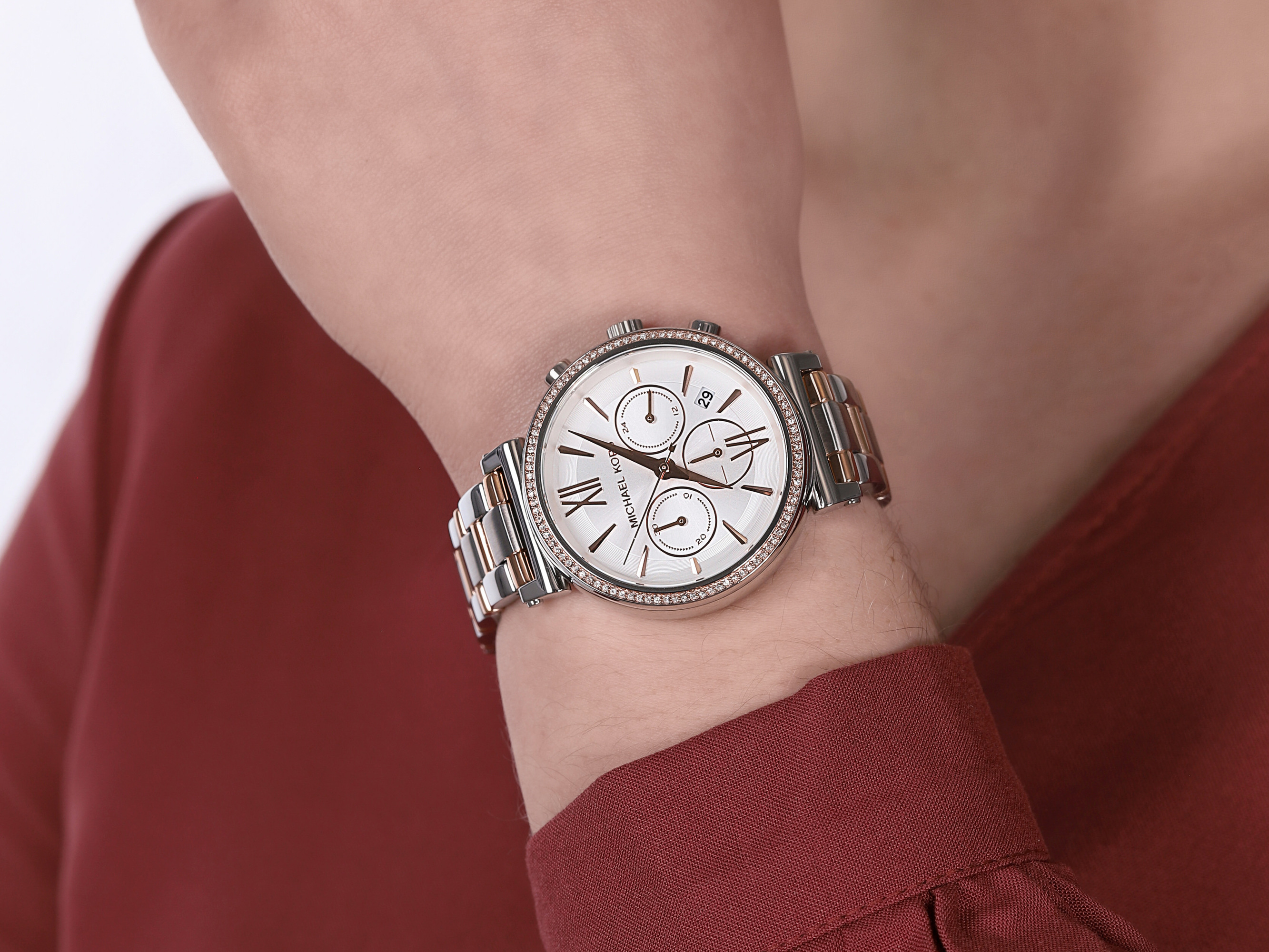 zegarek Michael Kors MK6558 srebrny Mini Bradshaw - miniatura 4