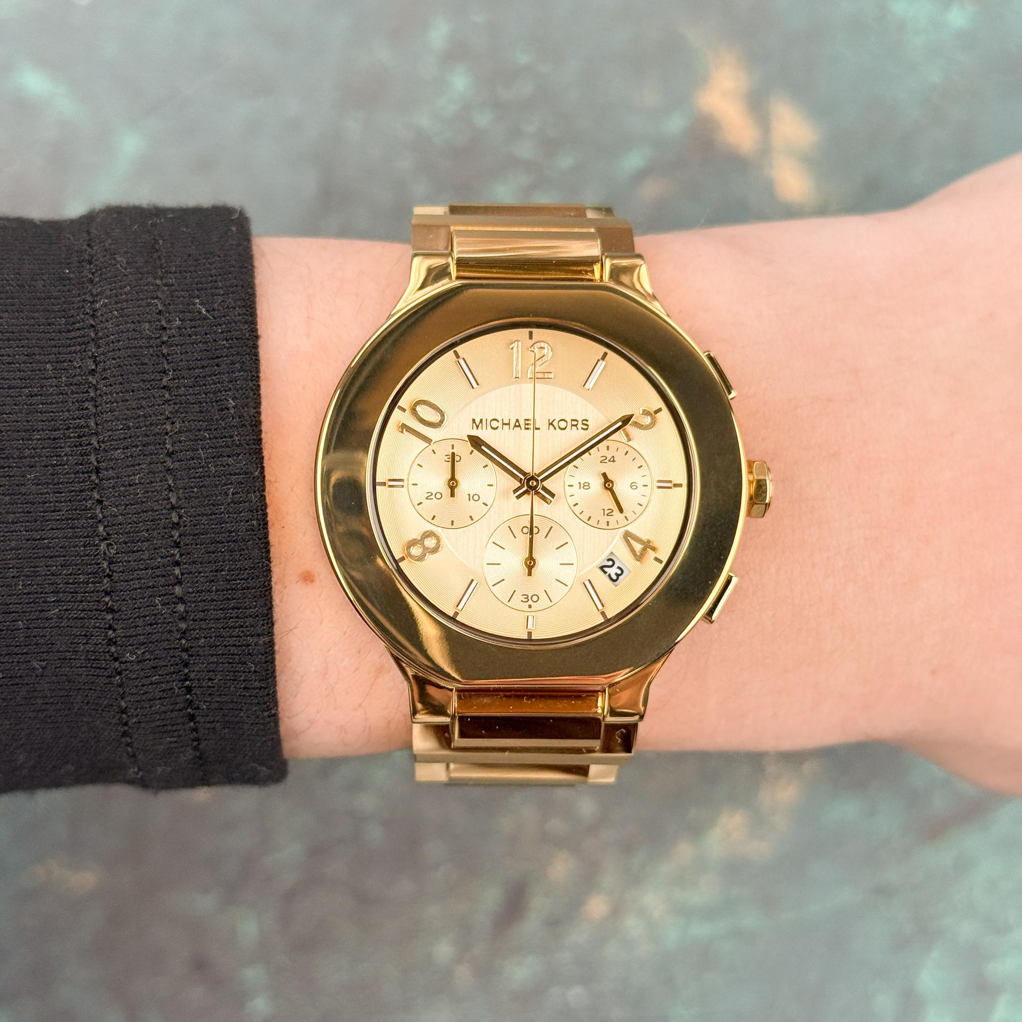 zegarek Michael Kors MK7520 kwarcowy damski Damskie Gramercy Gold Stainless Steel 44mm - miniatura 9