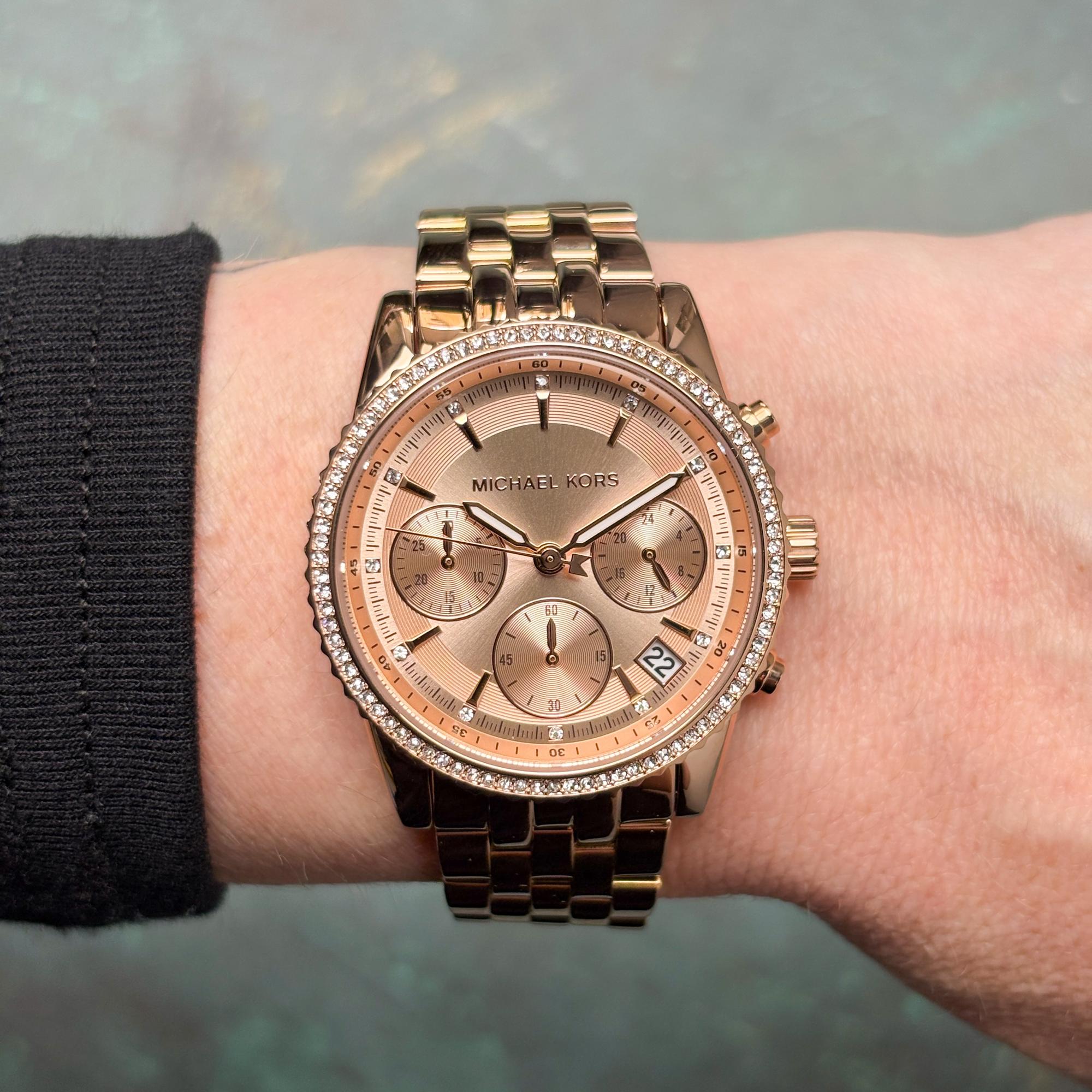 zegarek Michael Kors MK7531 różowe złoto Mini Ritz - miniatura 10