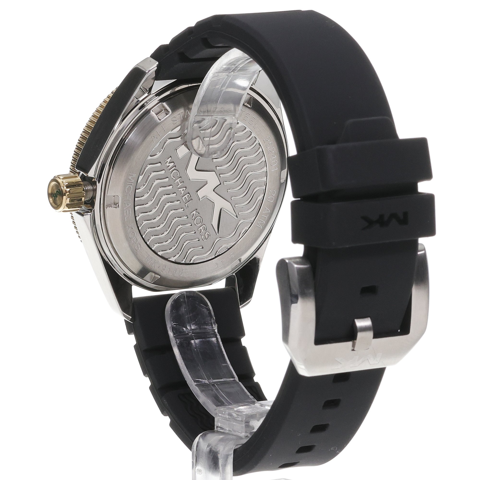 zegarek Michael Kors MK9158 kwarcowy męski Męskie MARITIME Black Silicone Strap 42mm