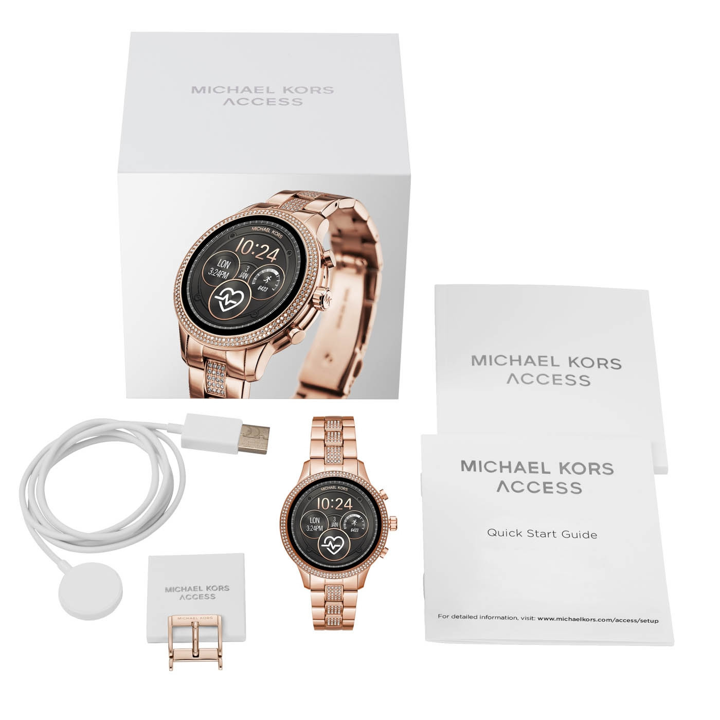 Michael Kors MKT5052 Runway Pave Rose Gold Tone Smartwatch zegarek fashion/modowy Access Smartwatch - miniatura 4